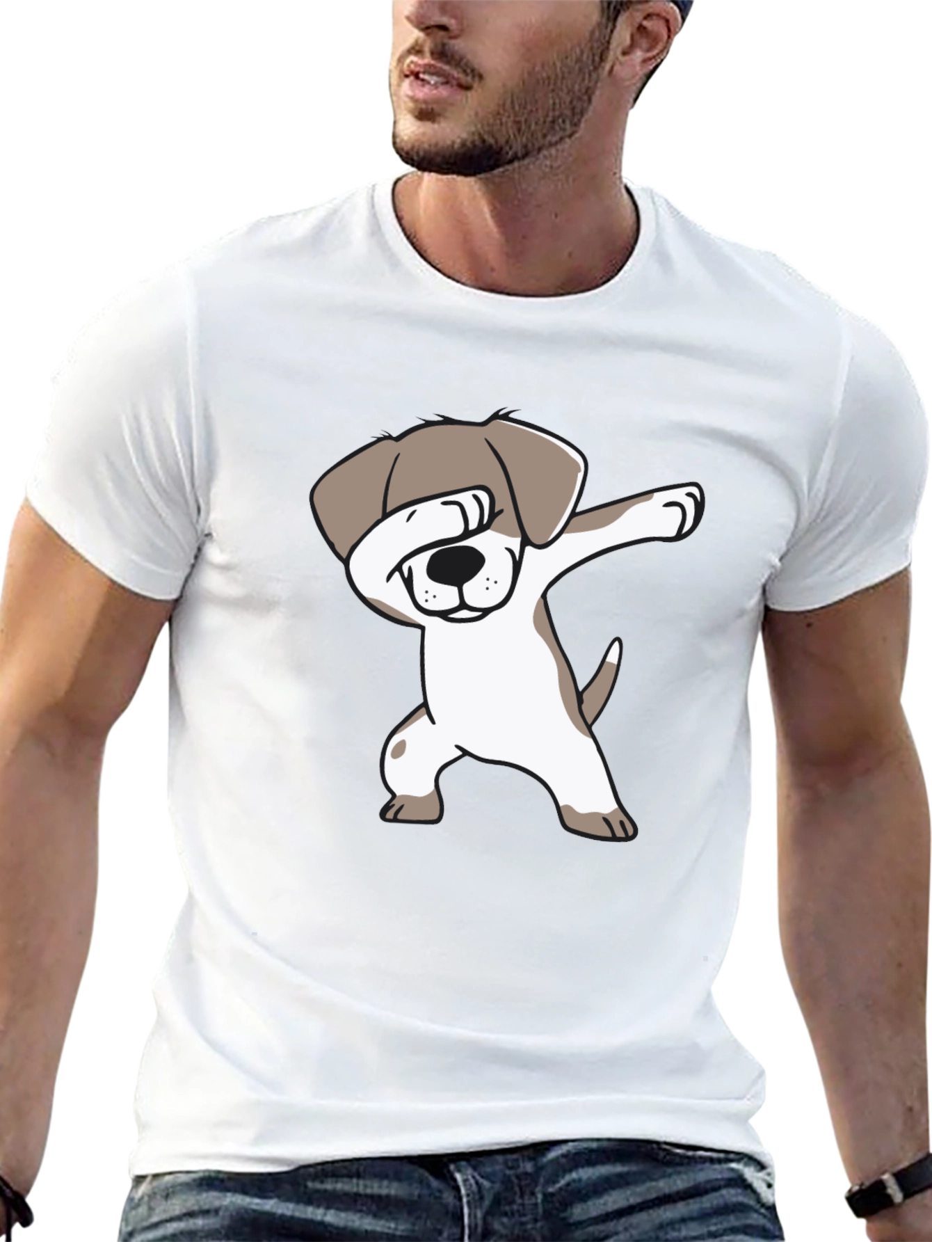 Dabbing Dog Graphic Tee - Trendy Pet Lover T-Shirt