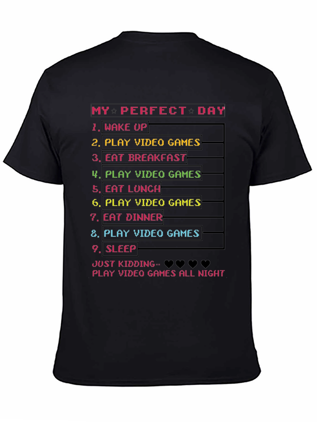 Gamers Perfect Day Black T-Shirt