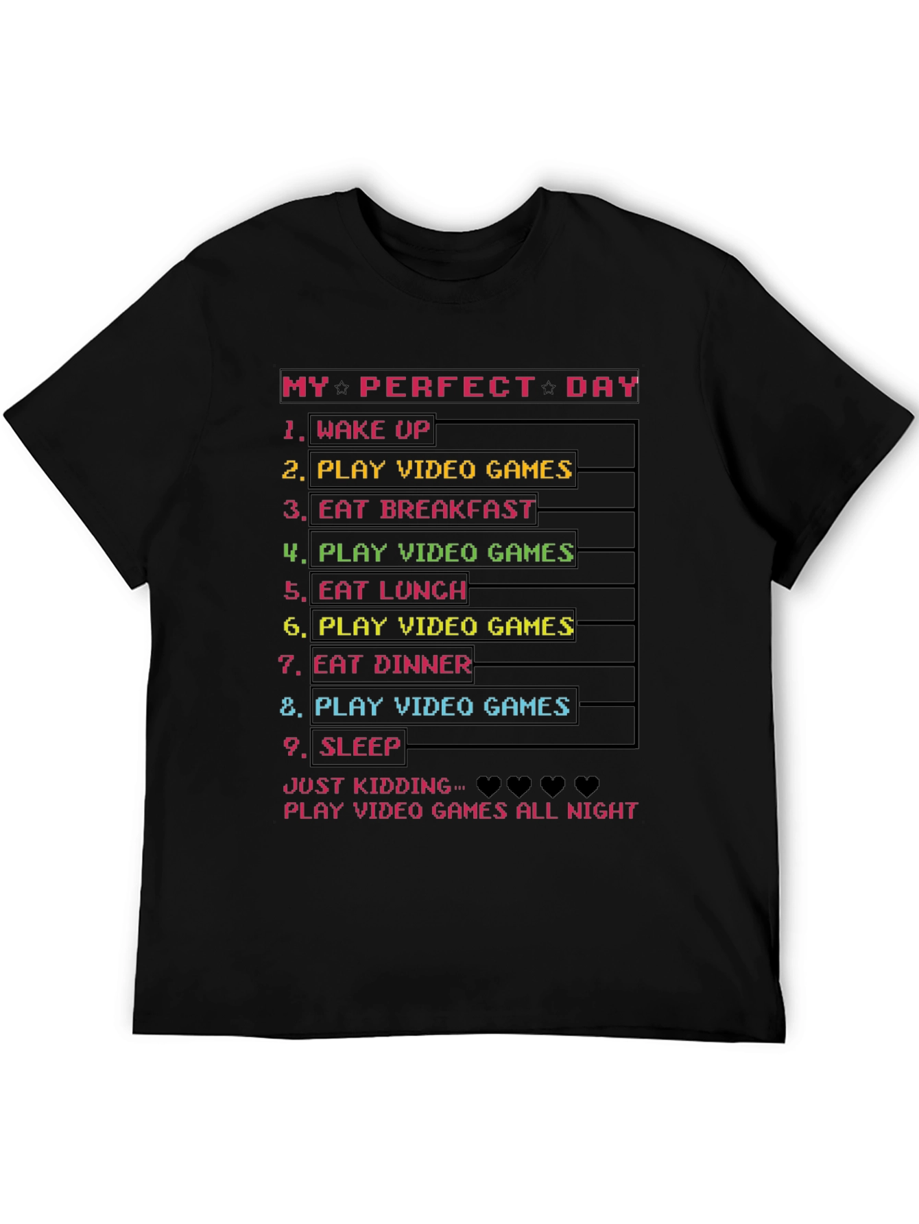 Gamers Perfect Day Black T-Shirt