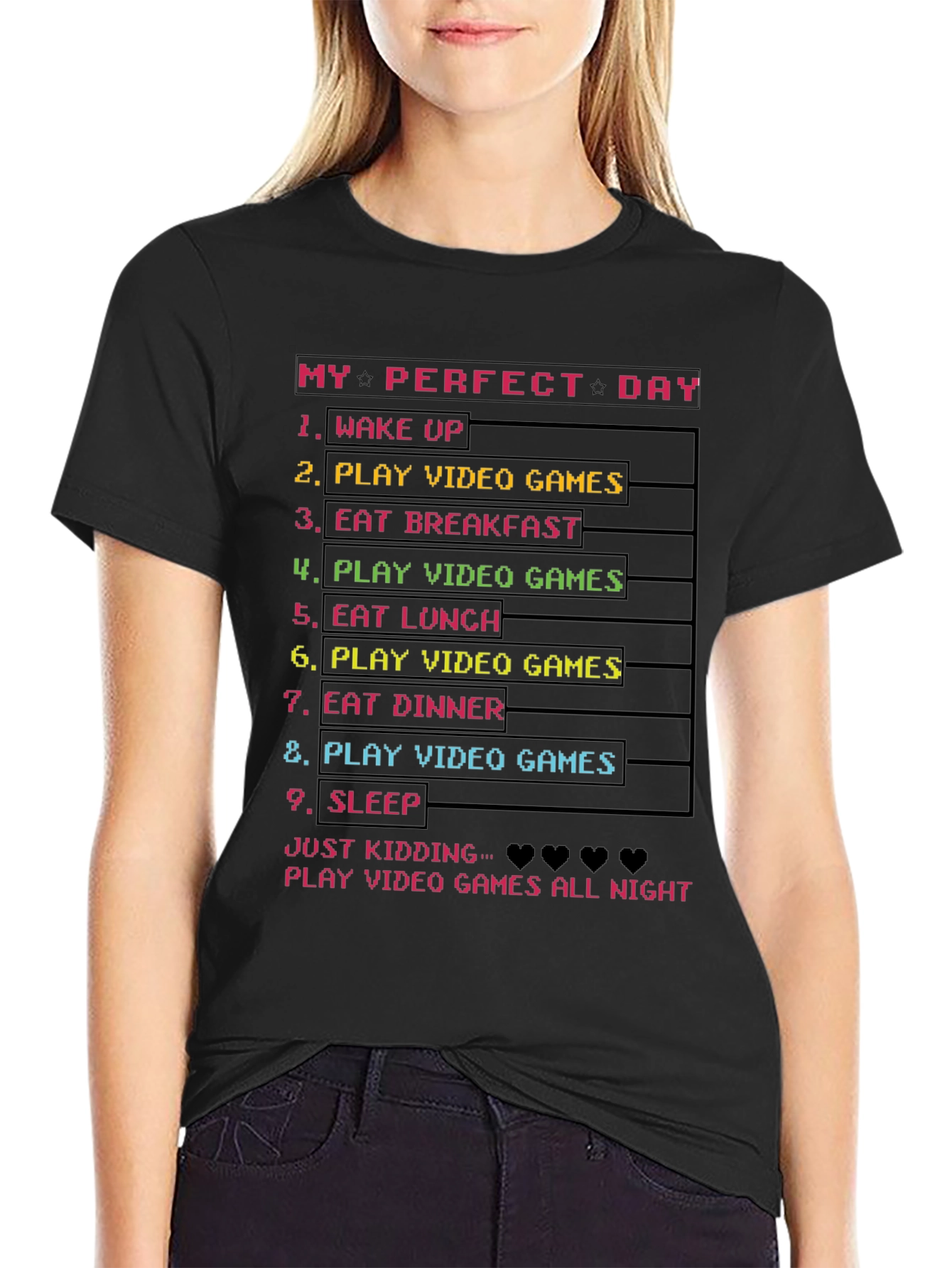 Gamers Perfect Day Black T-Shirt