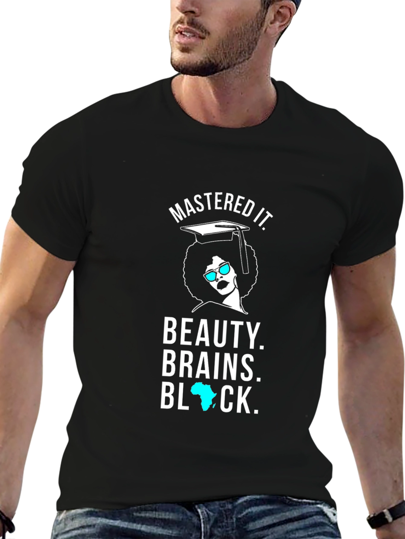 Mastered It. Beauty Brains Black T-Shirt