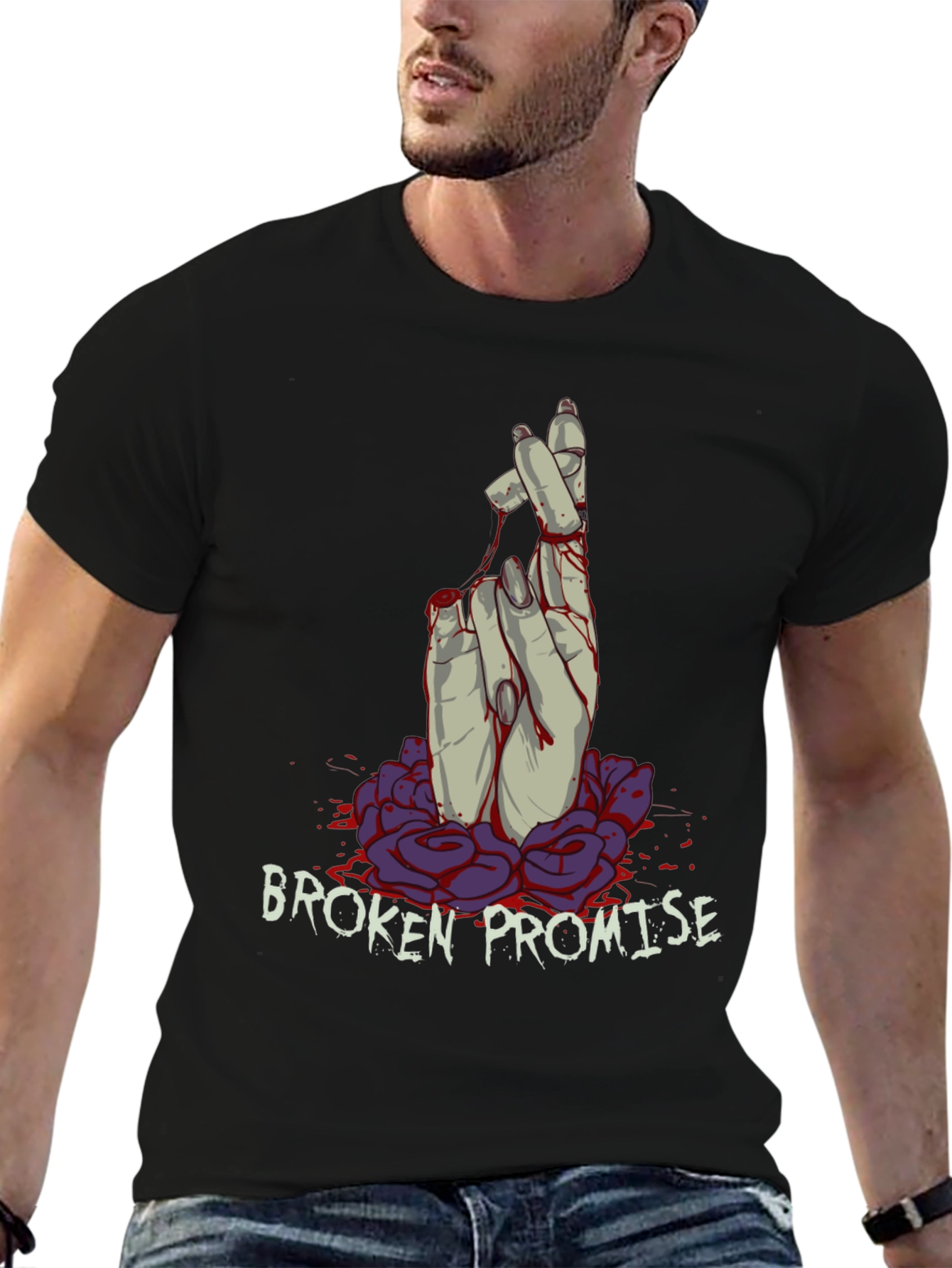 Broken Promise Graphic Tee - Dark Humor Fashion