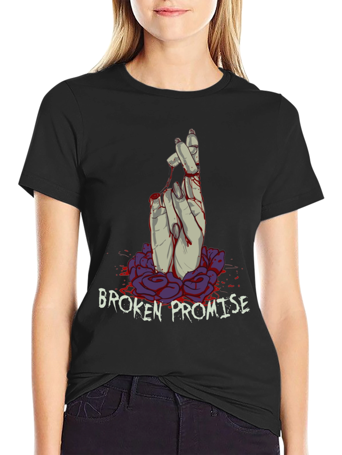 Broken Promise Graphic Tee - Dark Humor Fashion