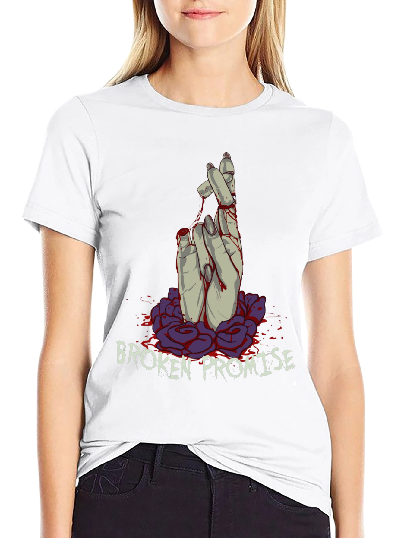 Broken Promise Graphic Tee - Dark Humor Fashion