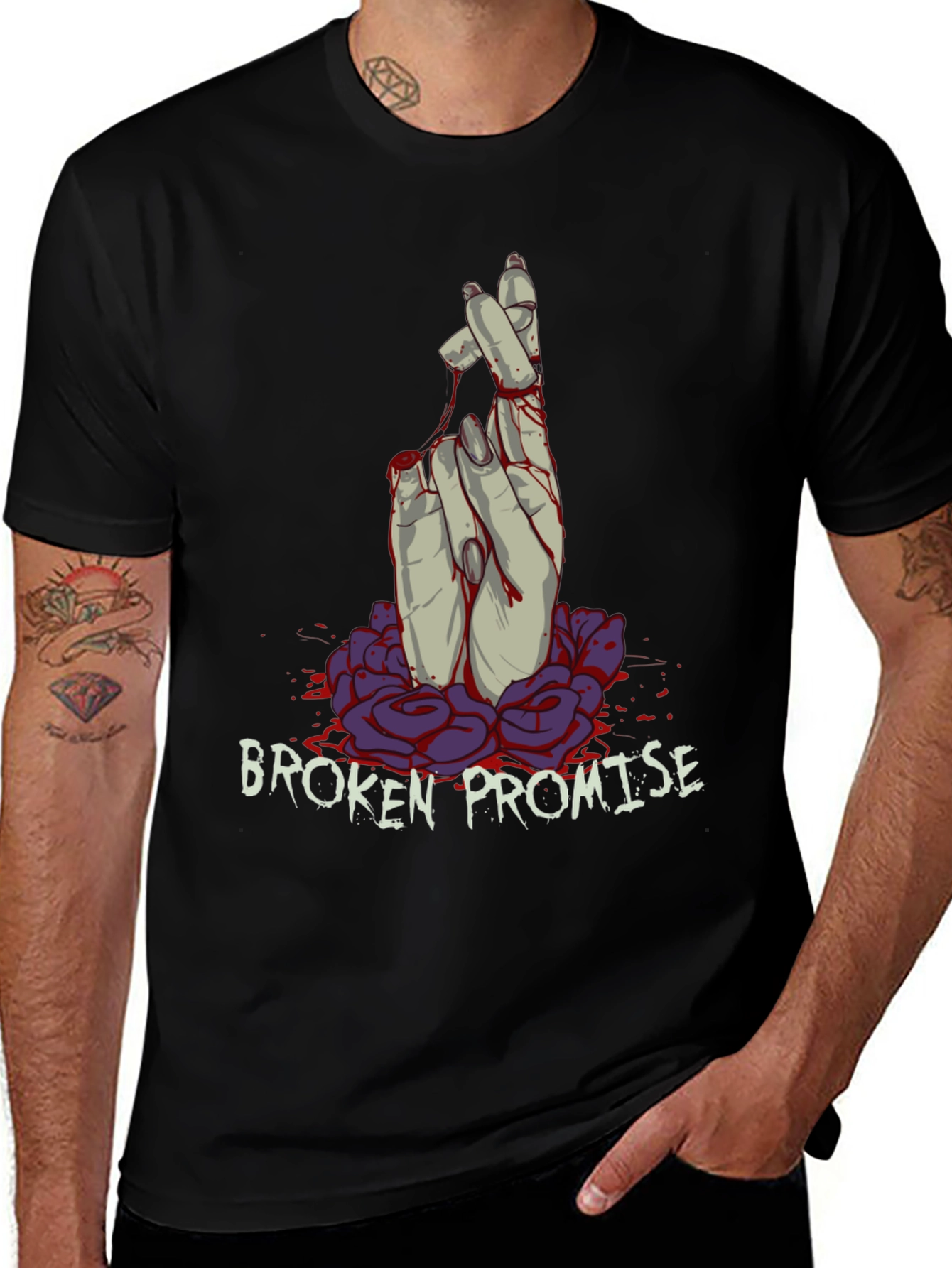 Broken Promise Graphic Tee - Dark Humor Fashion