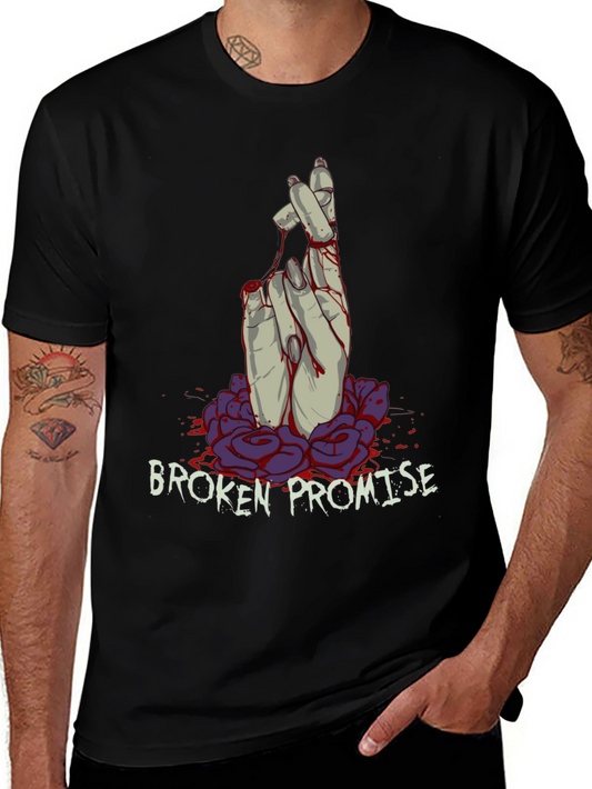 Broken Promise Graphic Tee - Dark Humor Fashion