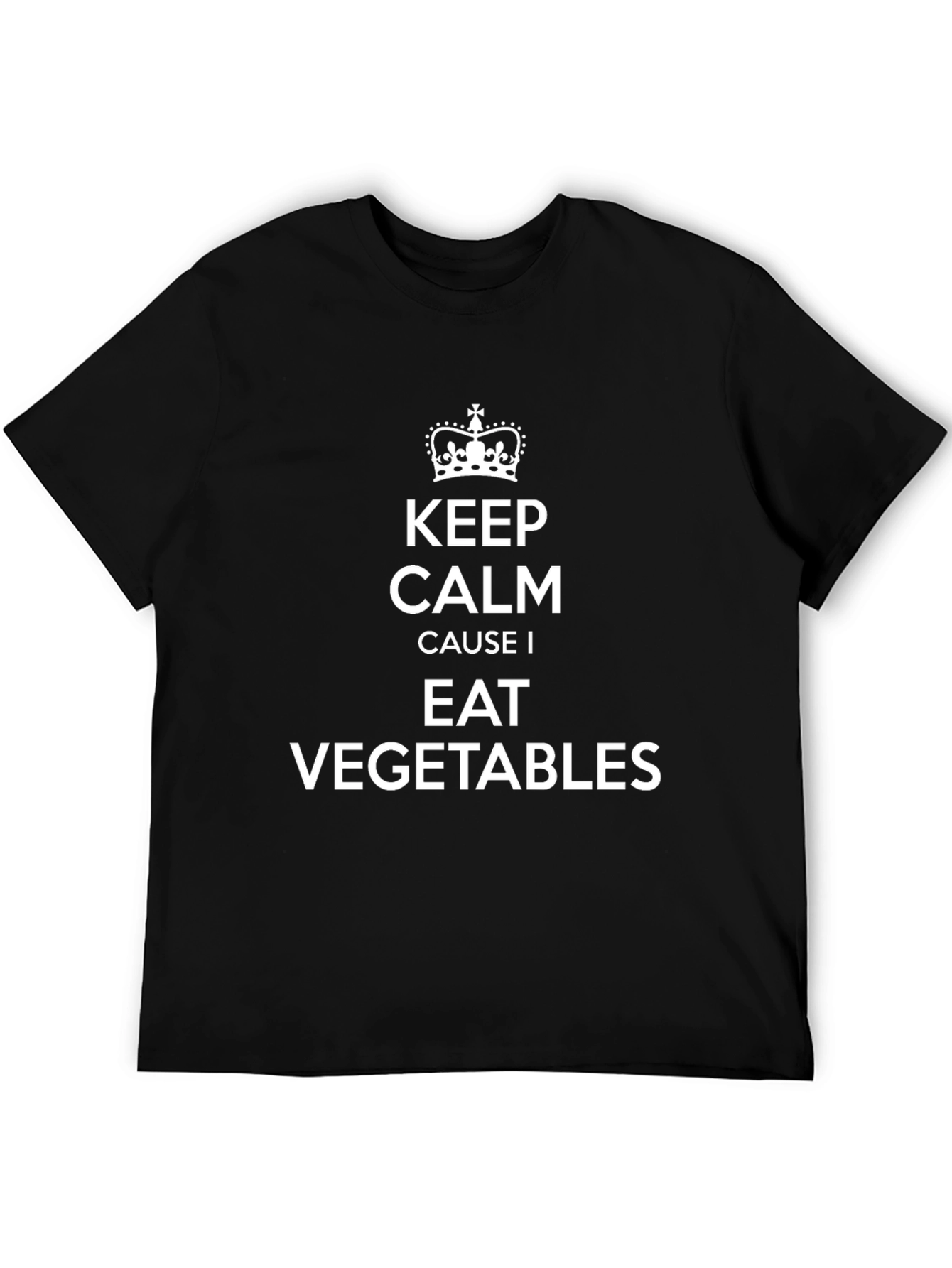 Keep Calm Eat Vegetables Black T-Shirt