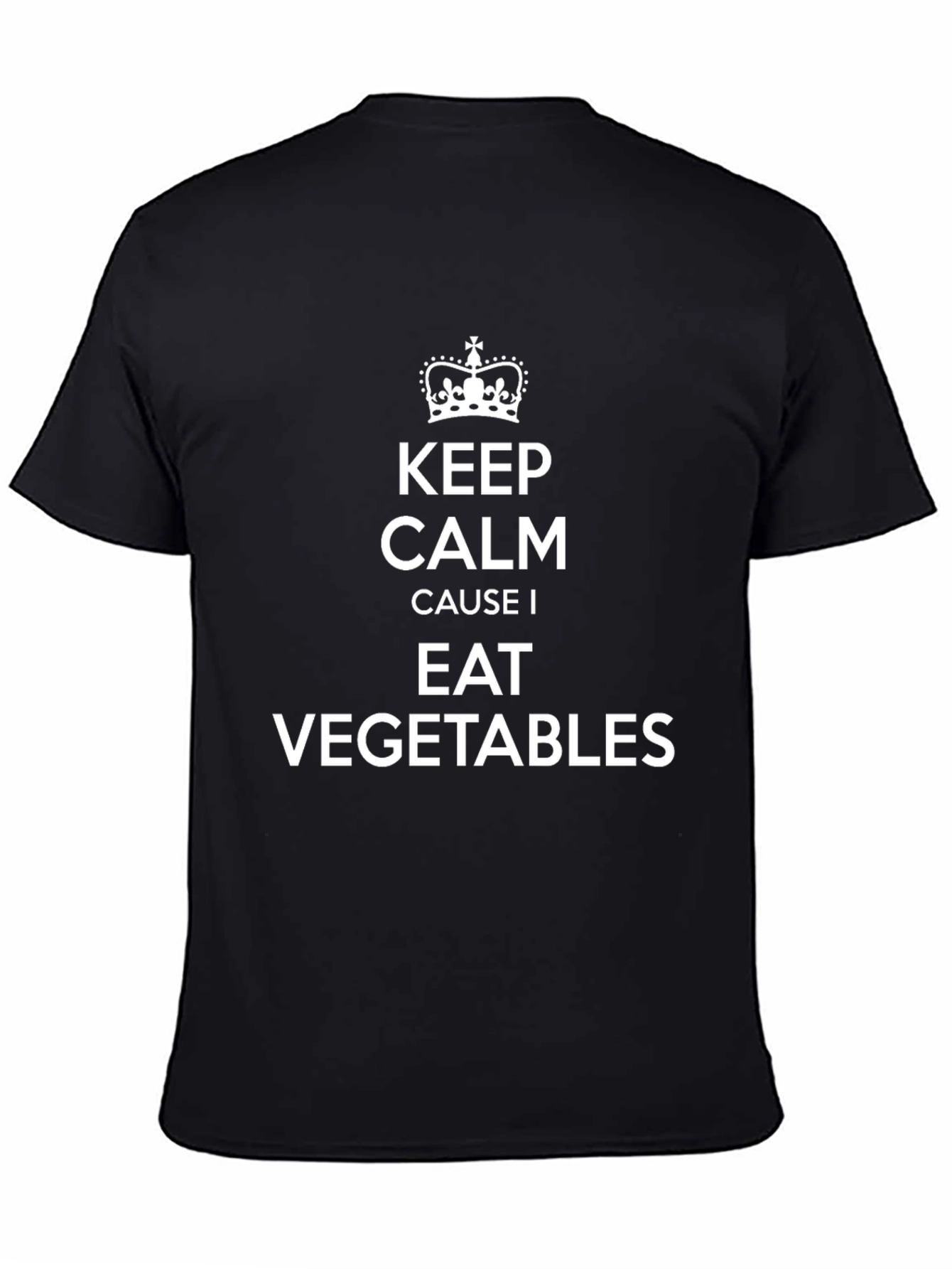 Keep Calm Eat Vegetables Black T-Shirt