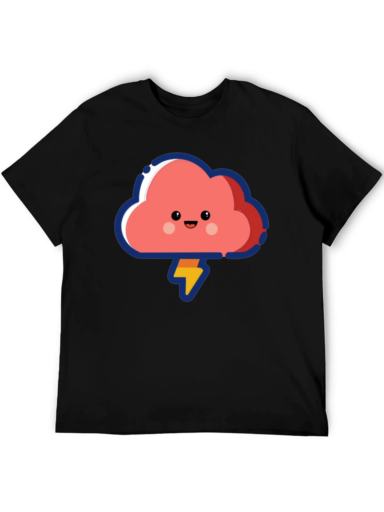 Cute Cloud Lightning Bolt Graphic T-Shirt