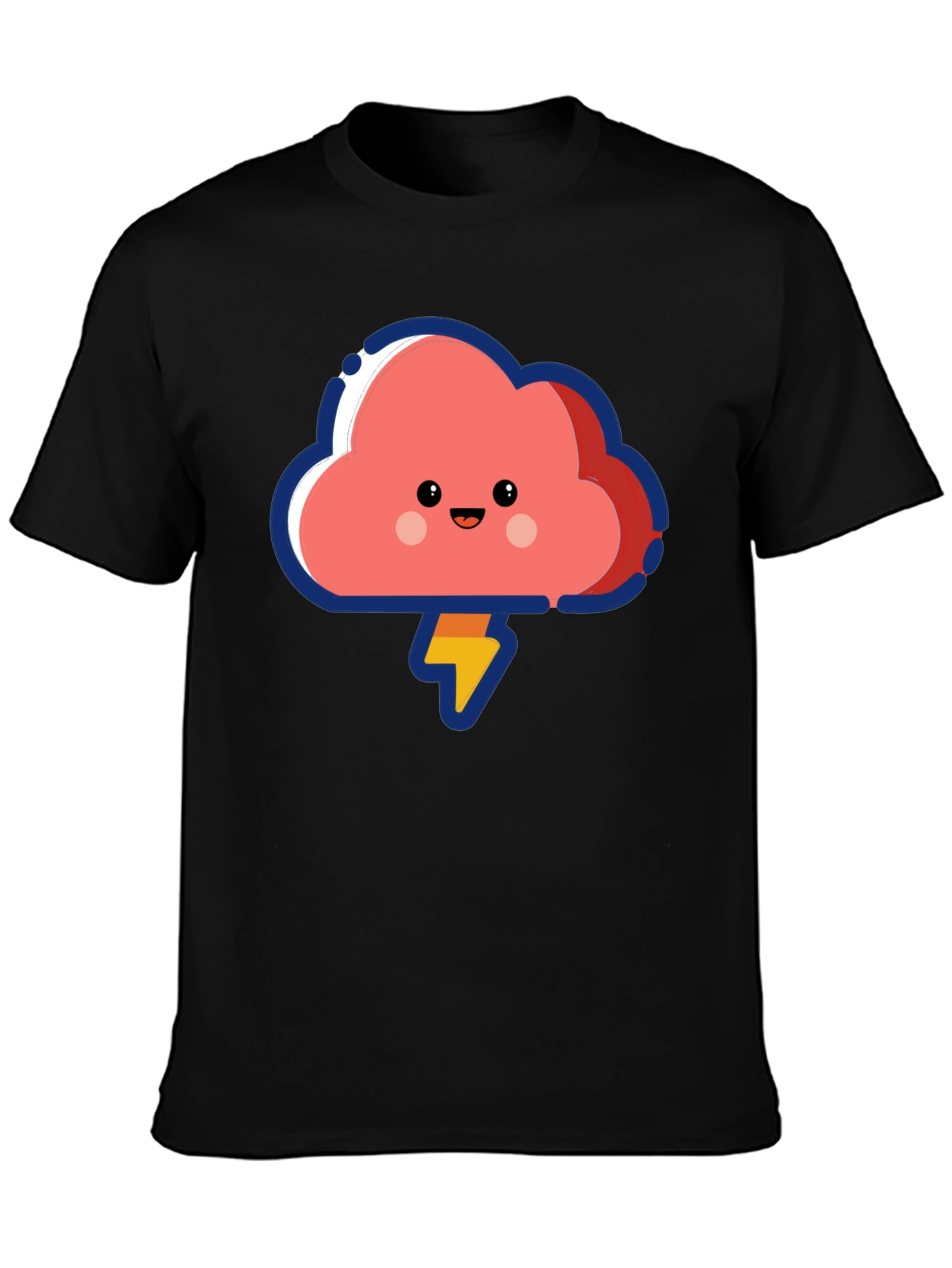 Cute Cloud Lightning Bolt Graphic T-Shirt