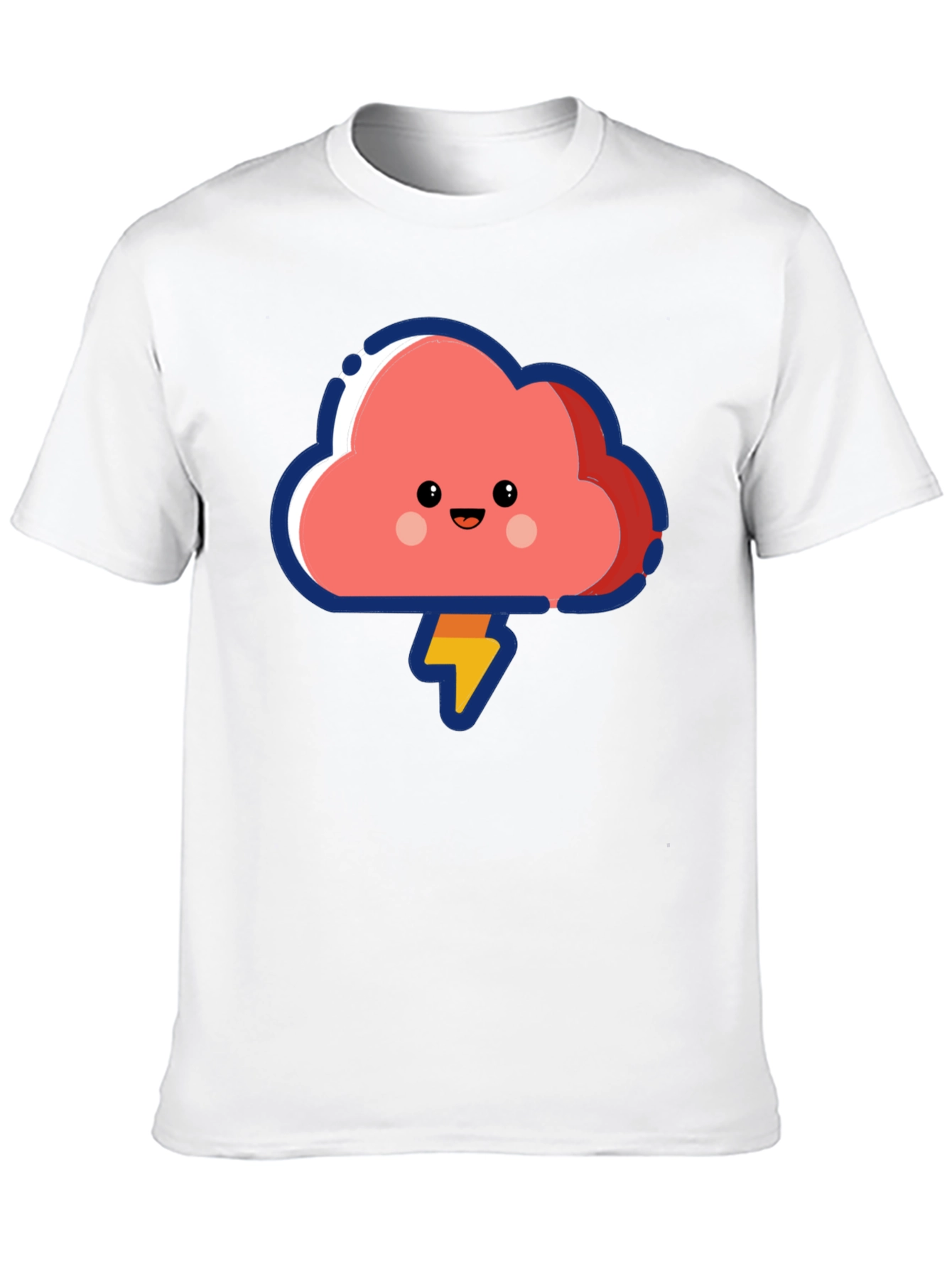 Cute Cloud Lightning Bolt Graphic T-Shirt