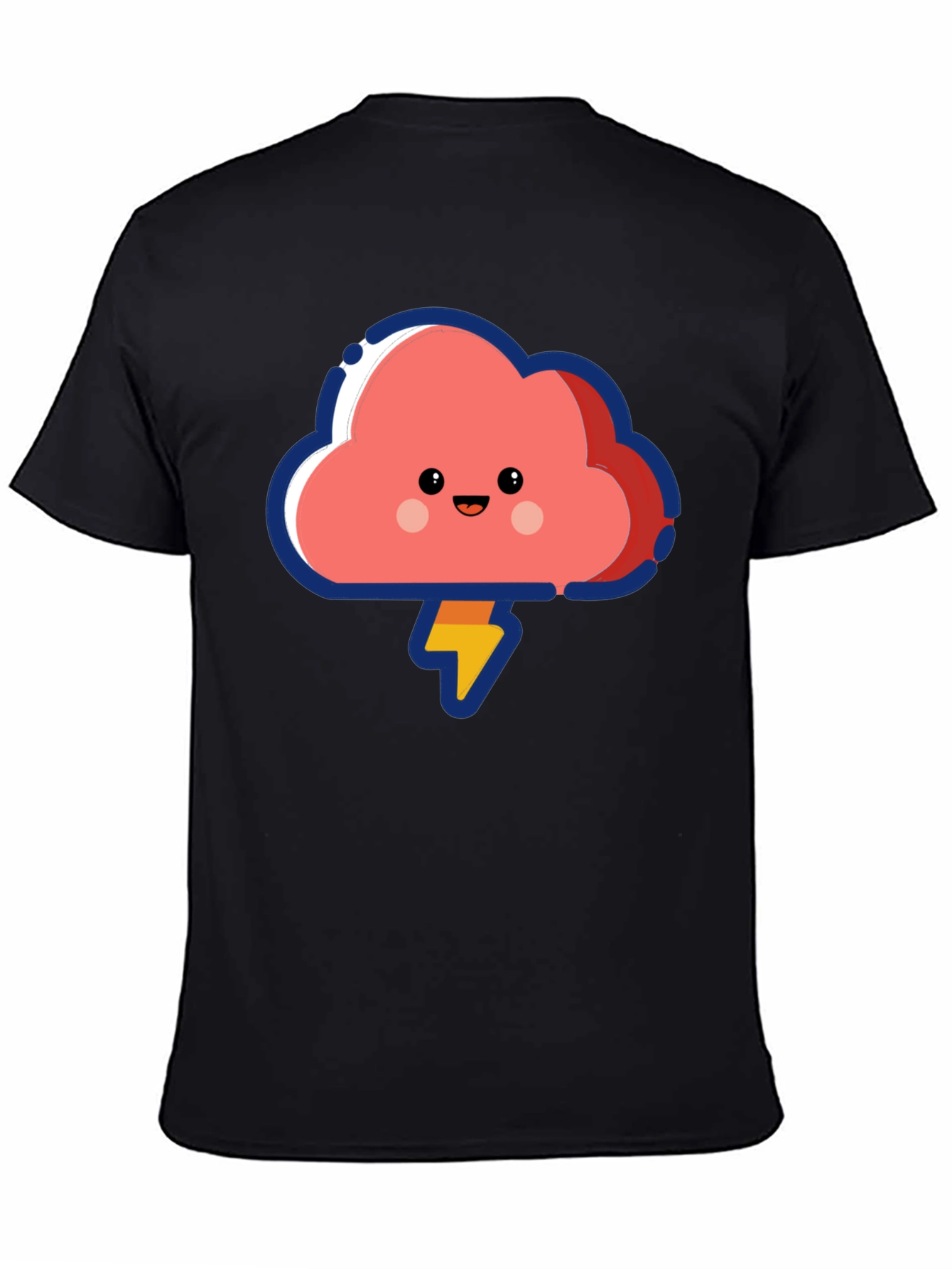 Cute Cloud Lightning Bolt Graphic T-Shirt