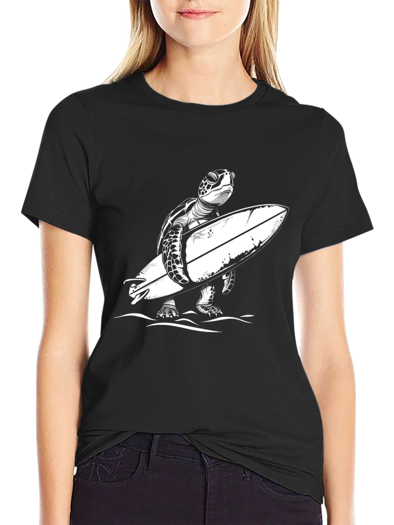 Surfing Turtle Graphic T-Shirt