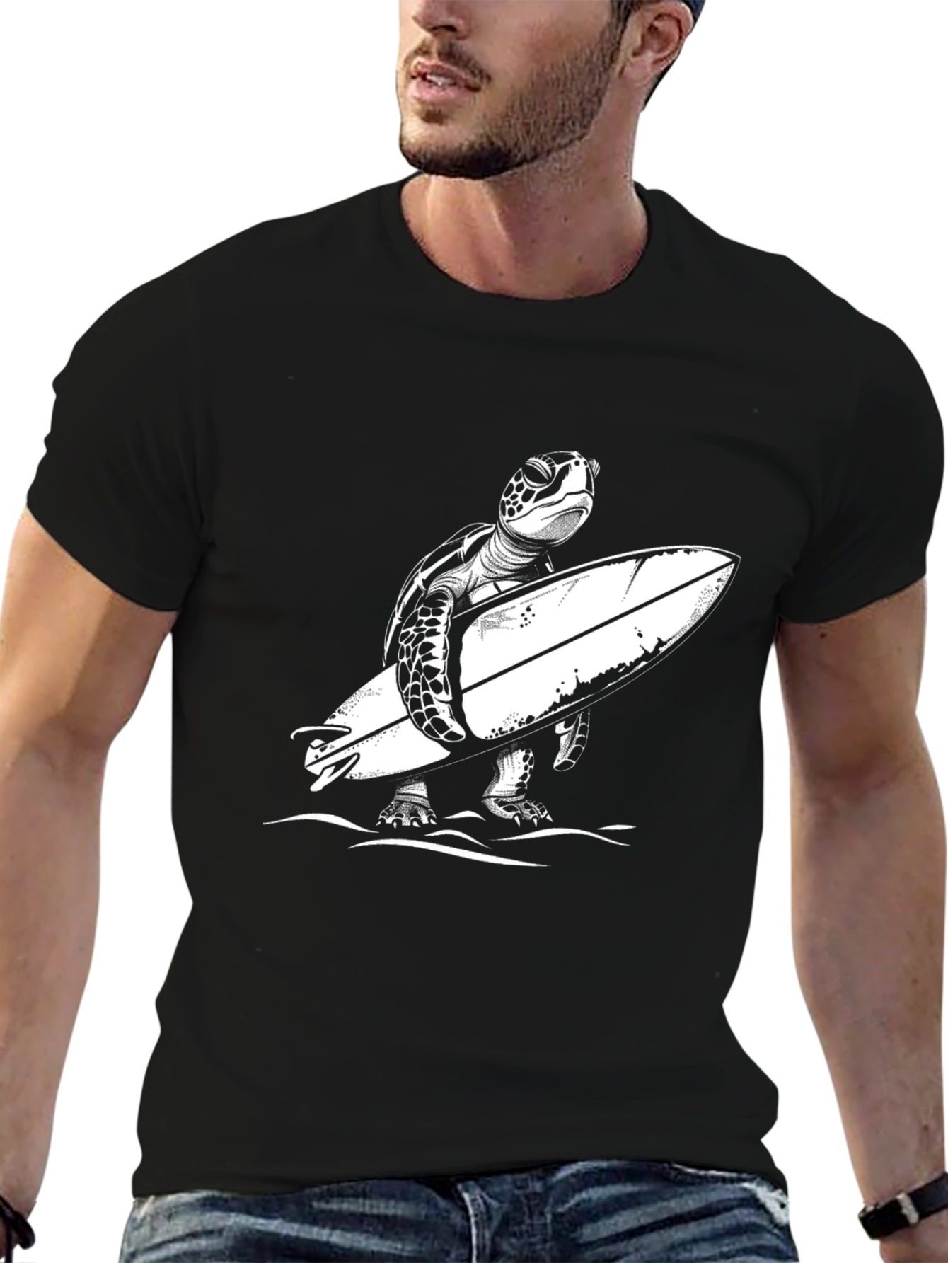 Surfing Turtle Graphic T-Shirt