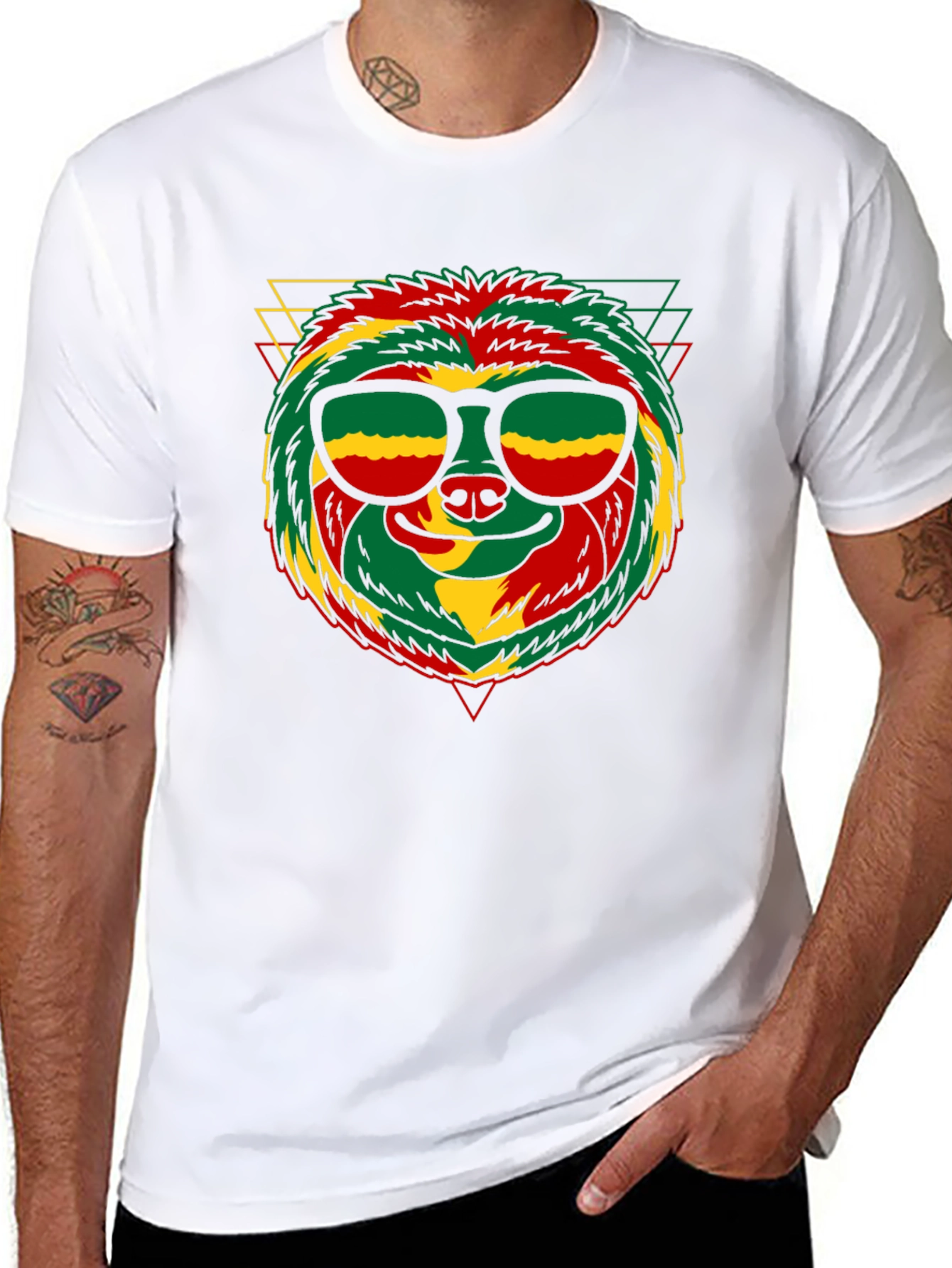 Rasta Sloth Graphic Tee - Cool Summer Vibes