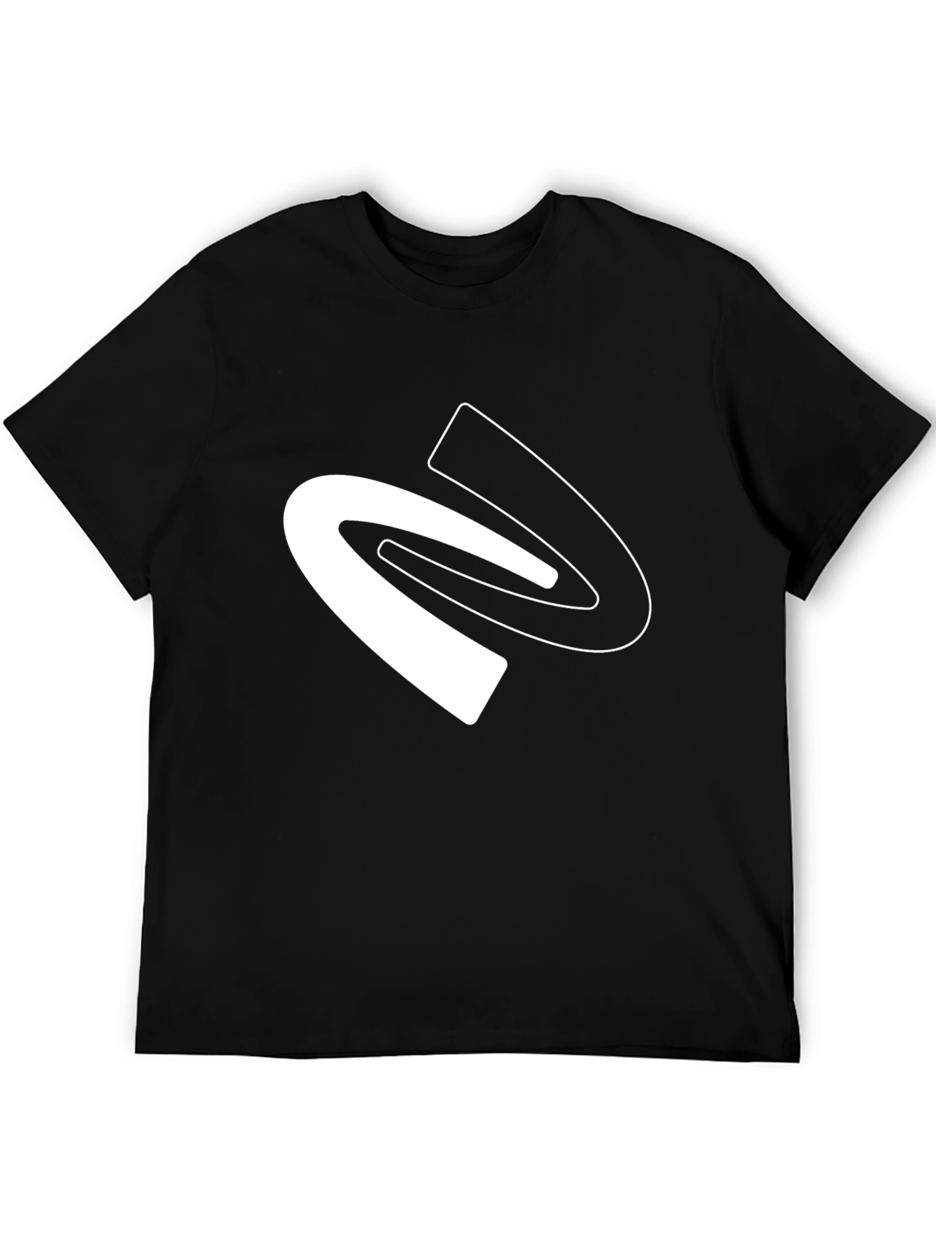 Modern Black T-Shirt with Abstract White Graphic