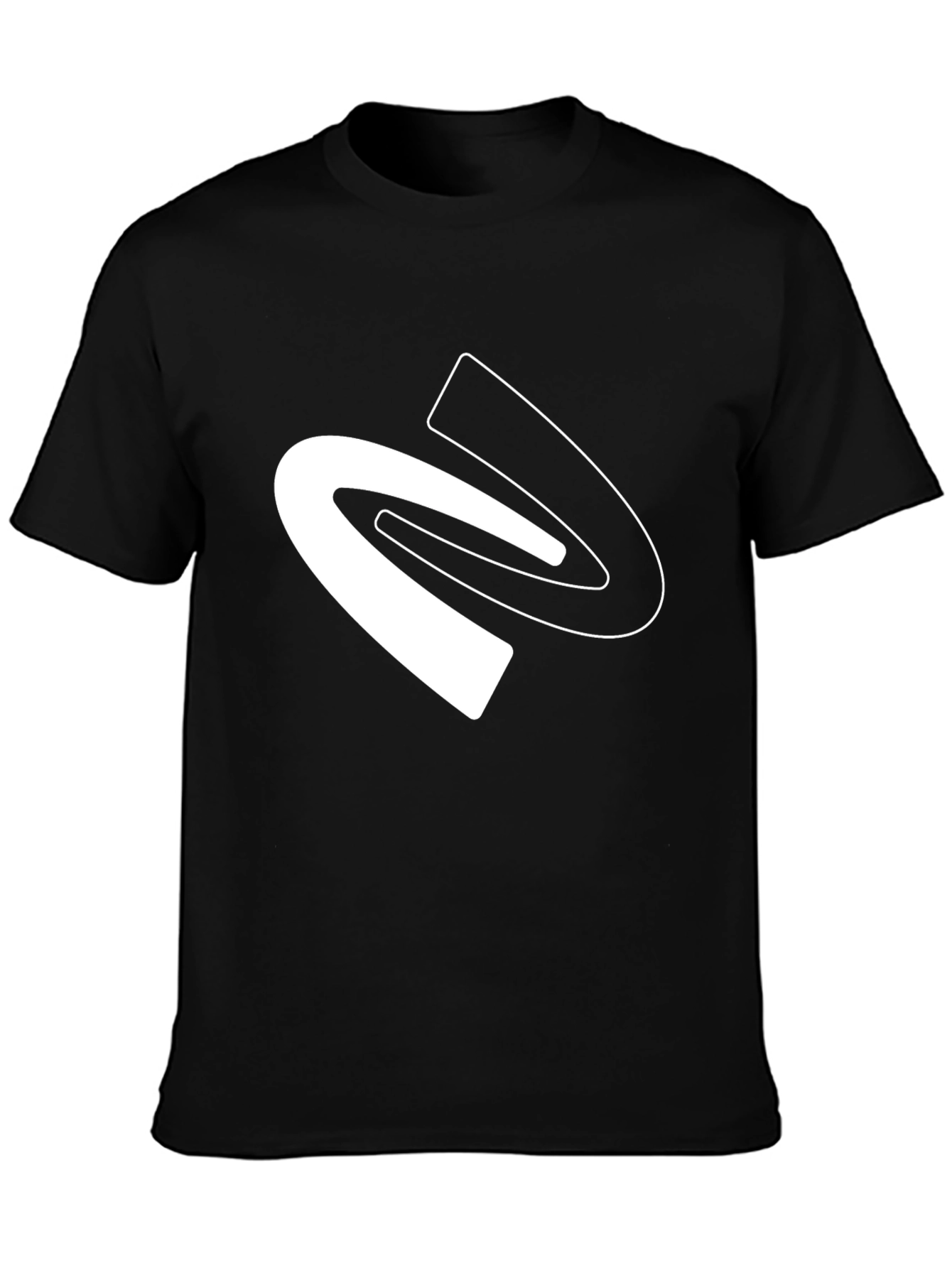 Modern Black T-Shirt with Abstract White Graphic