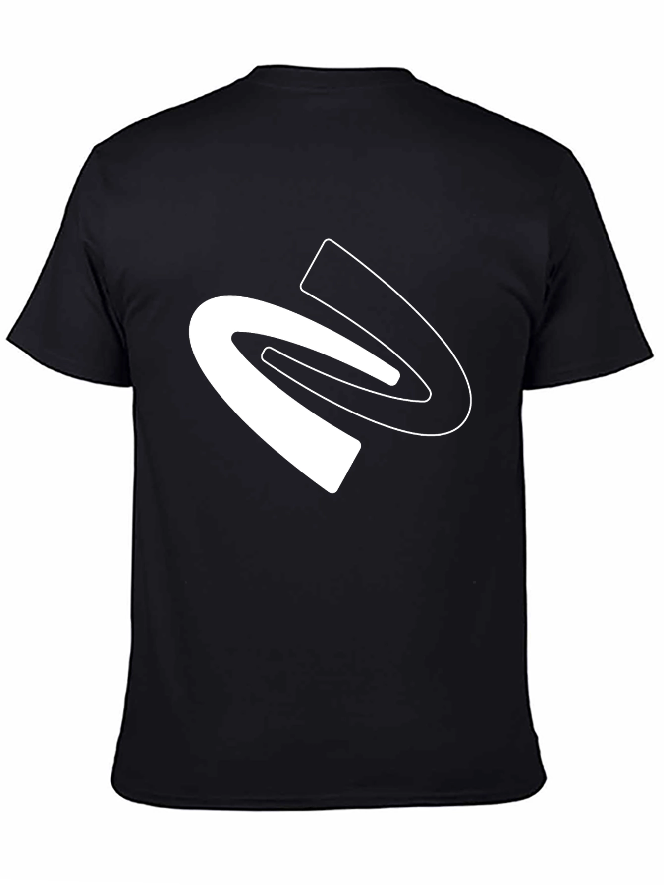 Modern Black T-Shirt with Abstract White Graphic