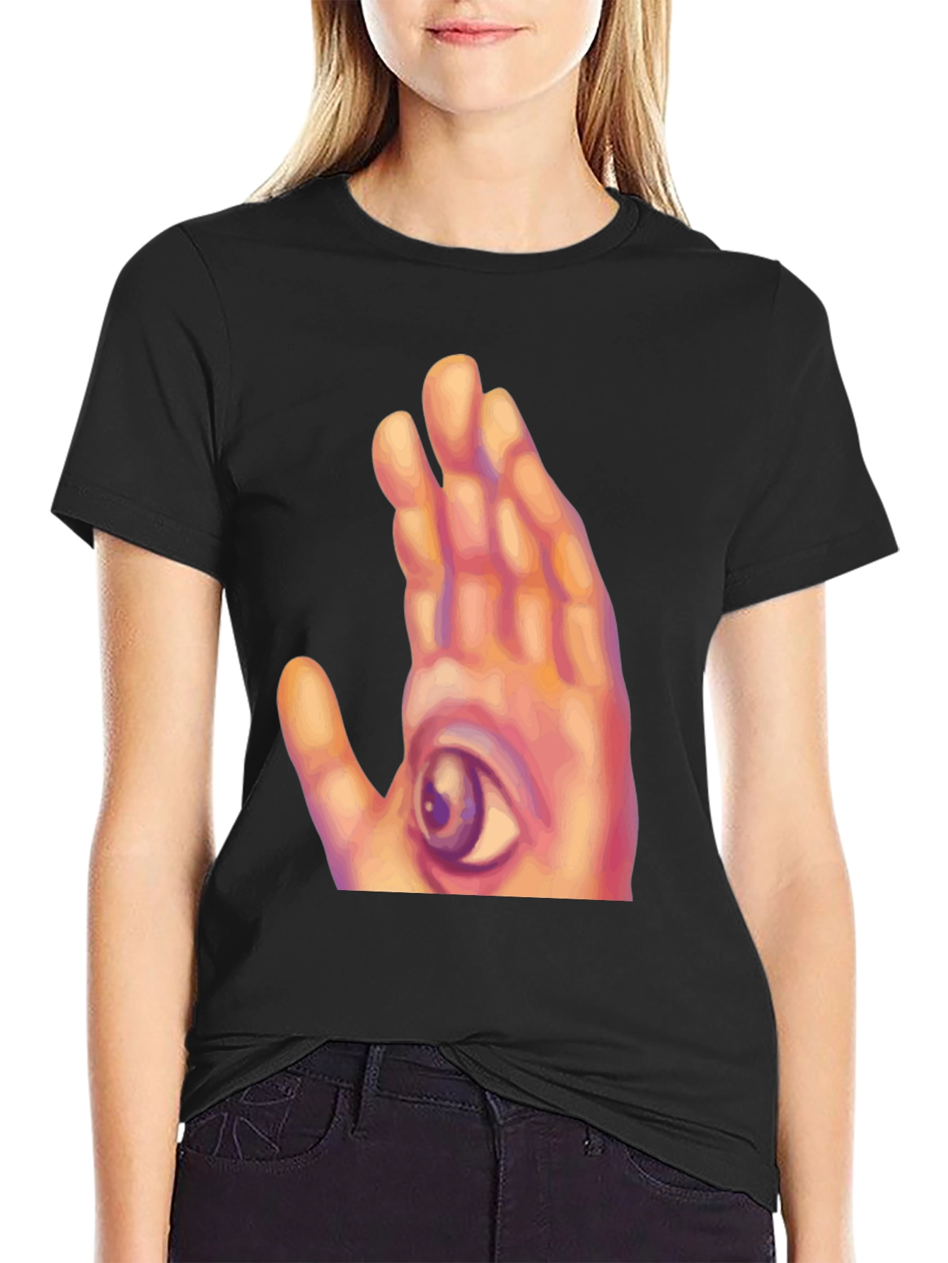 Eye Hand Graphic Tee - Unique Statement Shirt