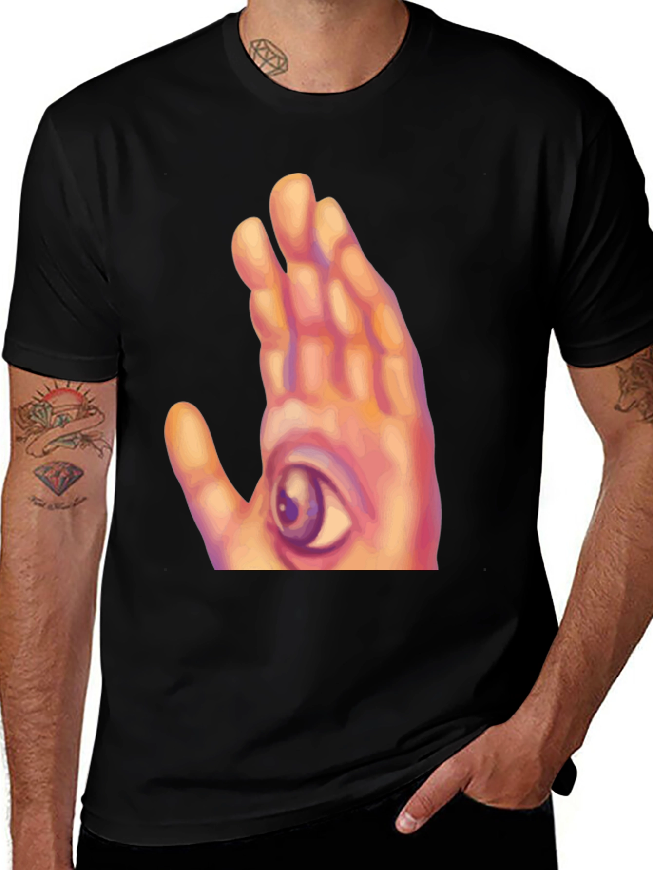 Eye Hand Graphic Tee - Unique Statement Shirt