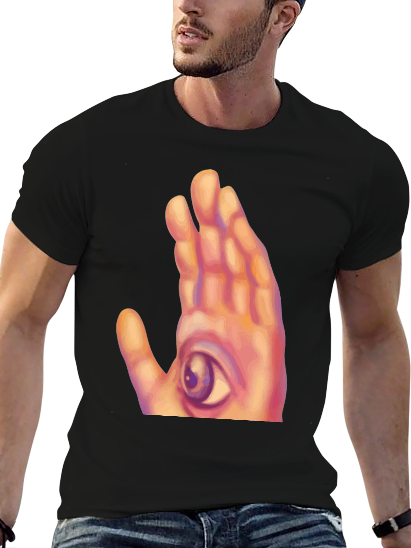 Eye Hand Graphic Tee - Unique Statement Shirt
