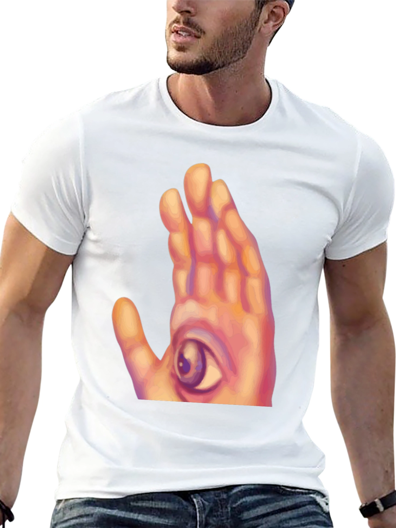 Eye Hand Graphic Tee - Unique Statement Shirt