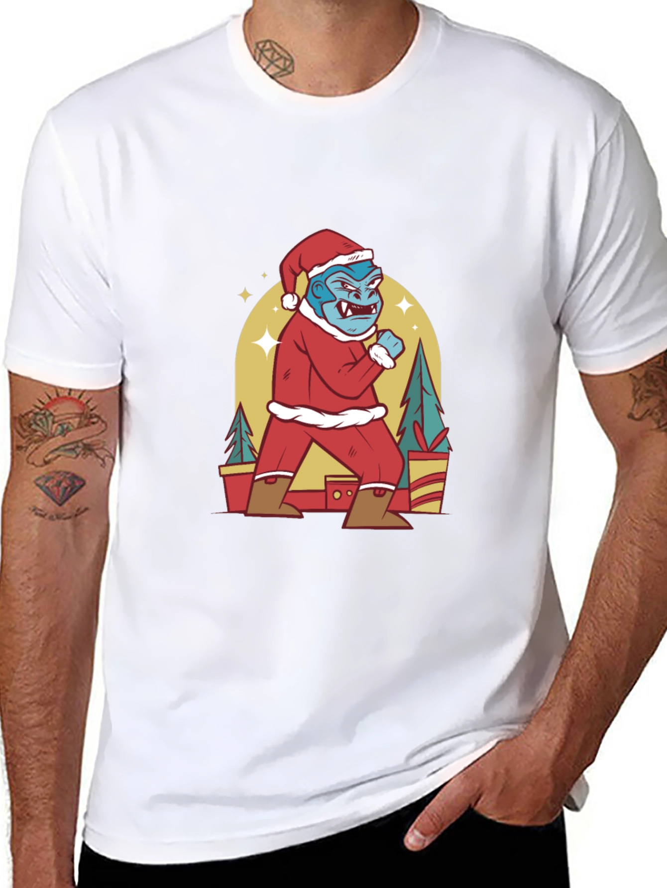 Festive Gorilla Christmas T-Shirt
