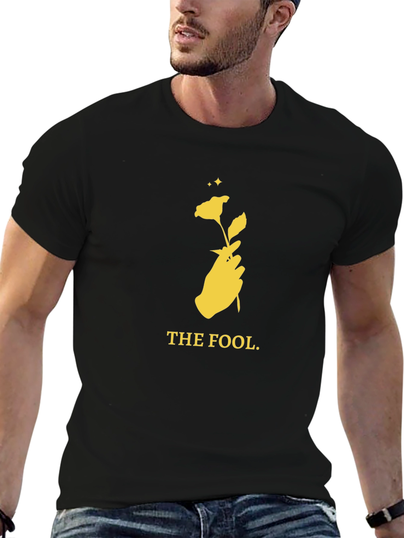 The Fool Tarot Card T-Shirt - Black