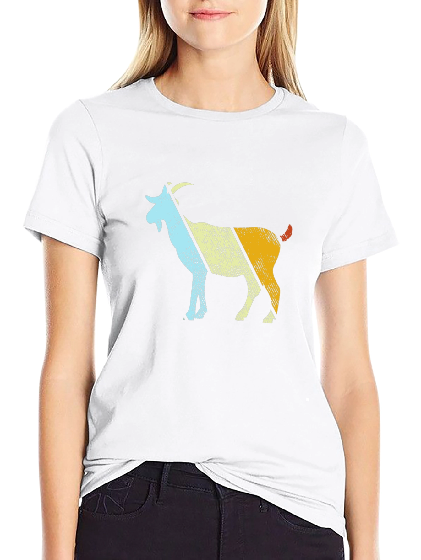 Retro Goat Graphic T-Shirt - Black