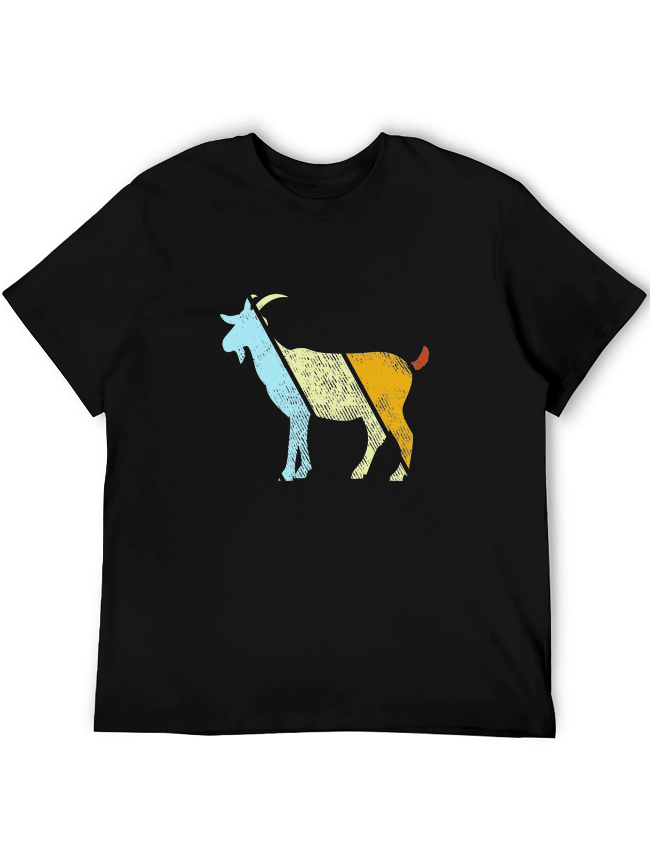Retro Goat Graphic T-Shirt - Black