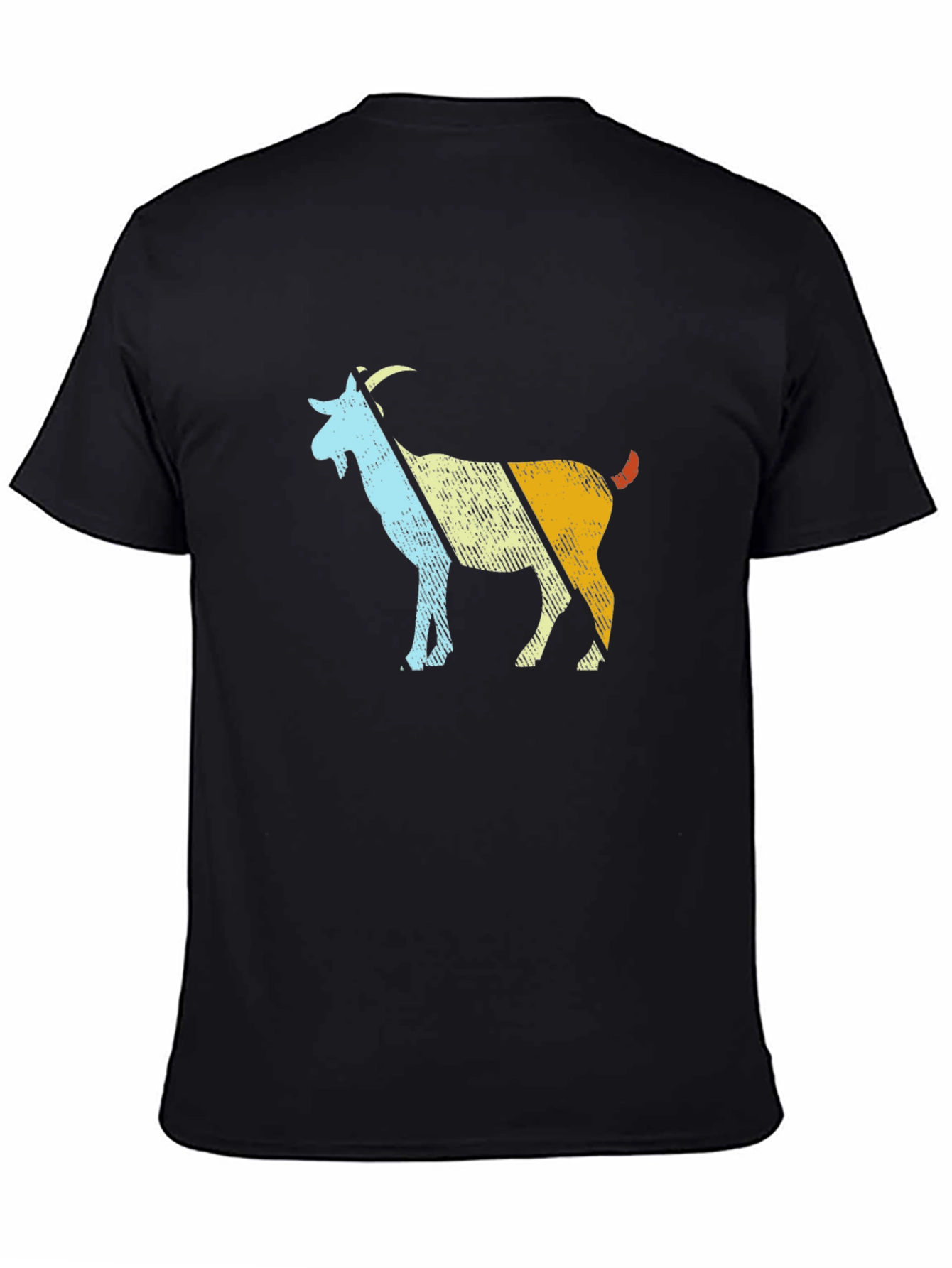 Retro Goat Graphic T-Shirt - Black