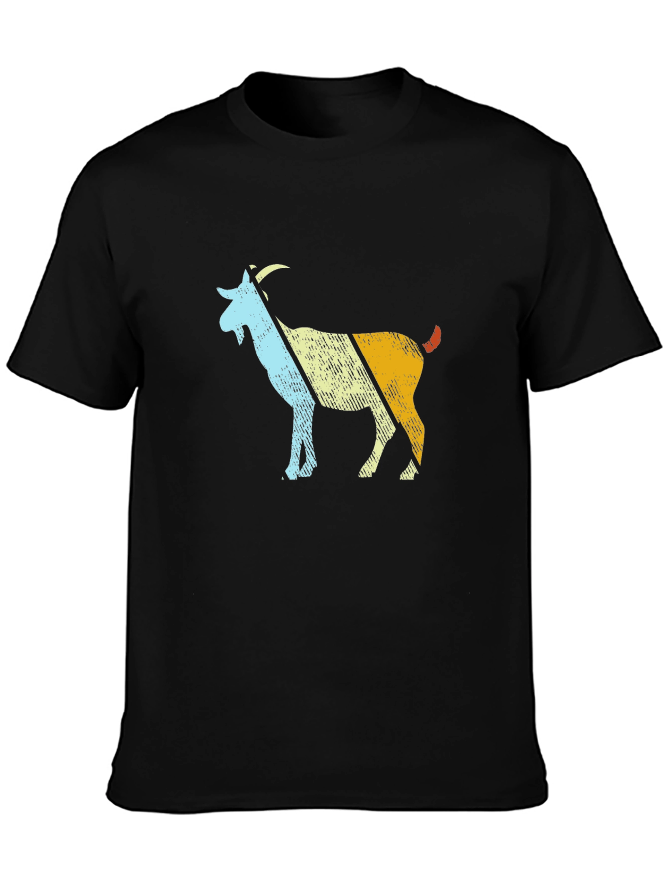 Retro Goat Graphic T-Shirt - Black