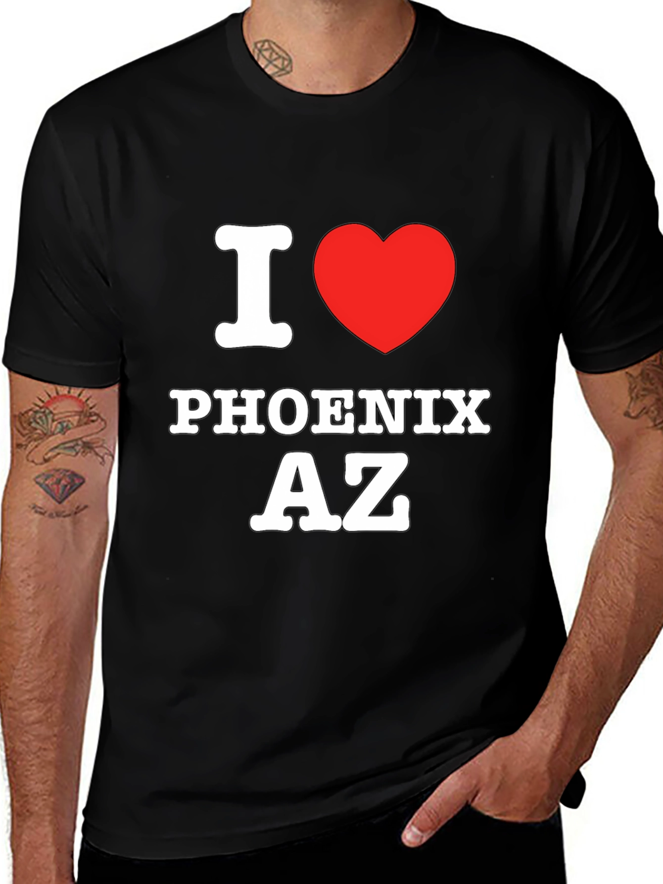 I Love Phoenix AZ Black T-Shirt