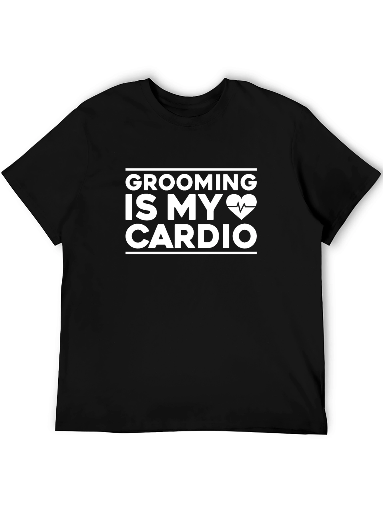 Grooming Is My Cardio T-Shirt - Black Cotton Tee