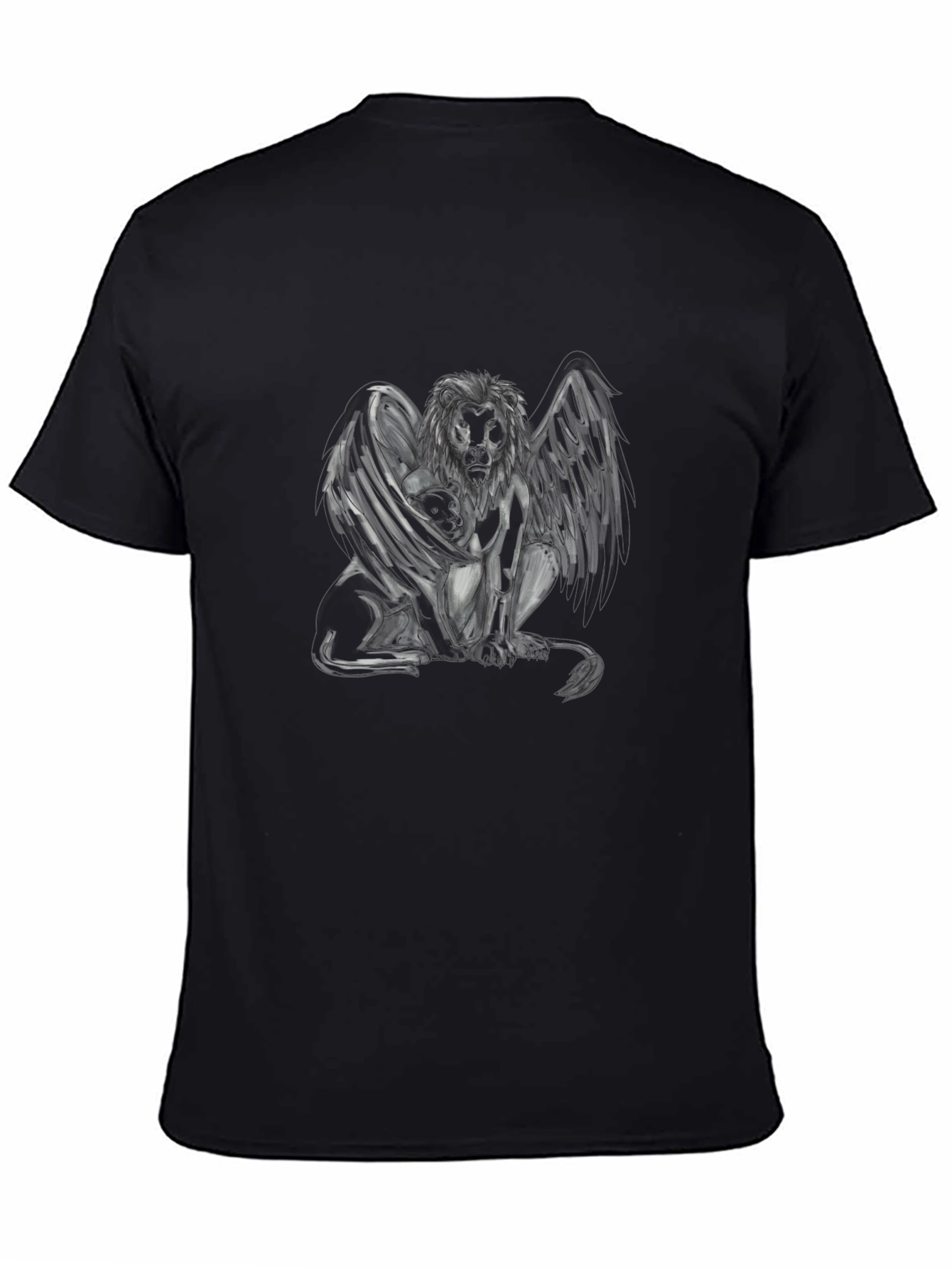 Winged Lion Graphic Black T-Shirt