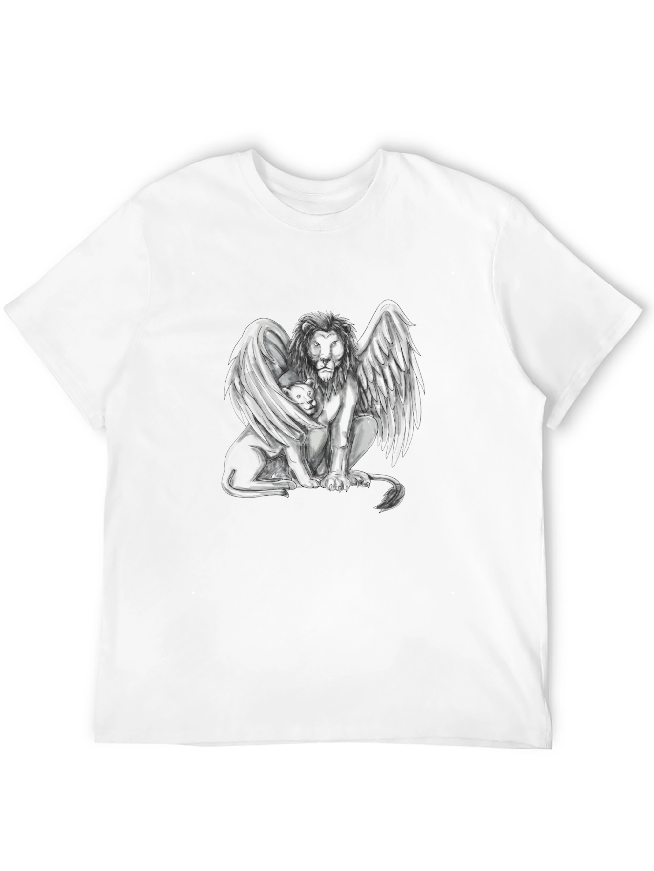 Winged Lion Graphic Black T-Shirt