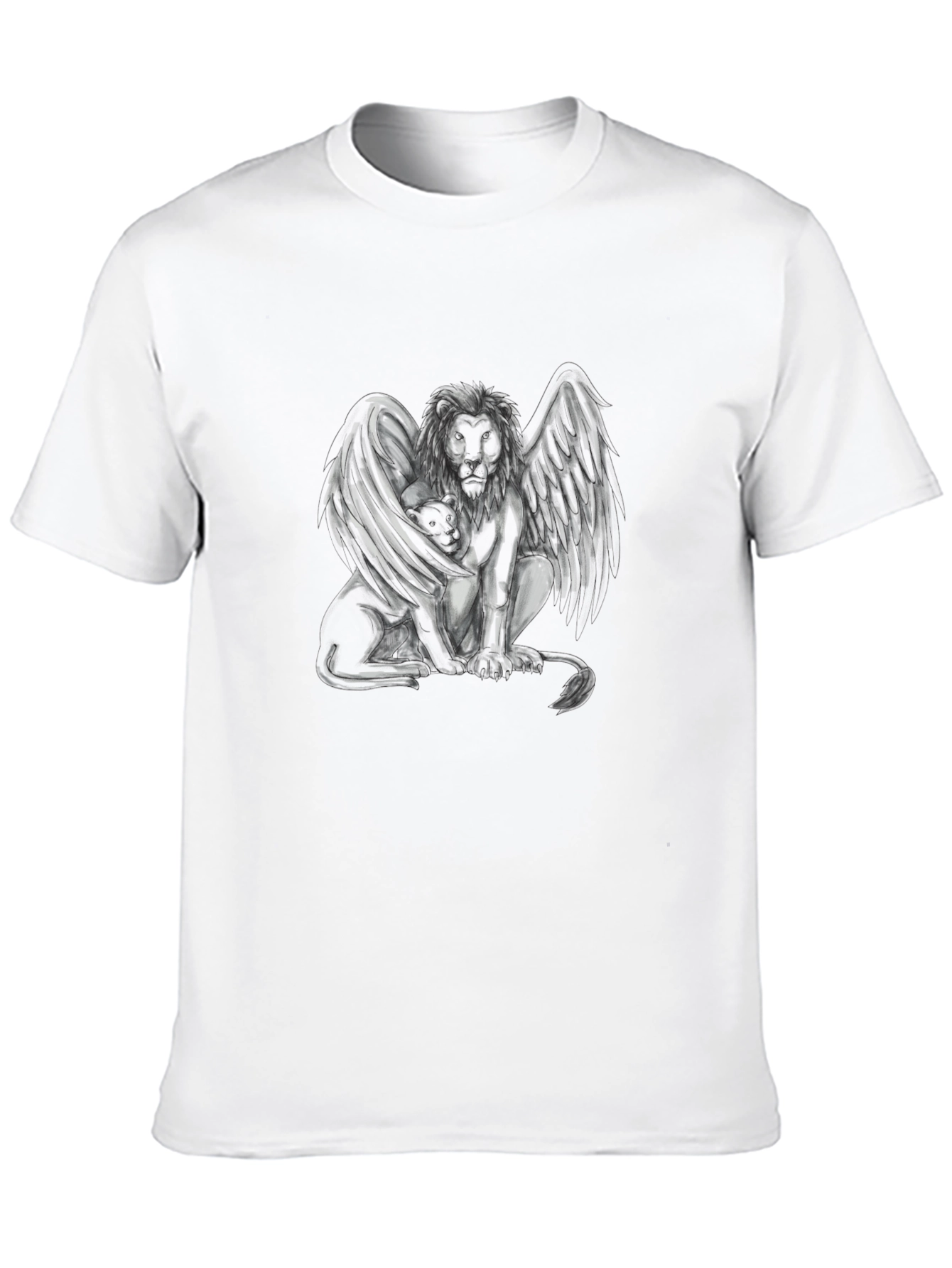 Winged Lion Graphic Black T-Shirt