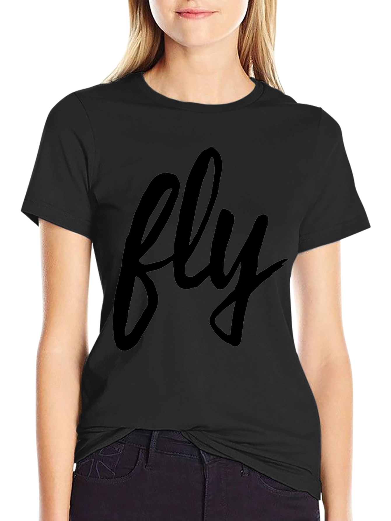 Fly Graphic Black T-Shirt - Casual Comfort