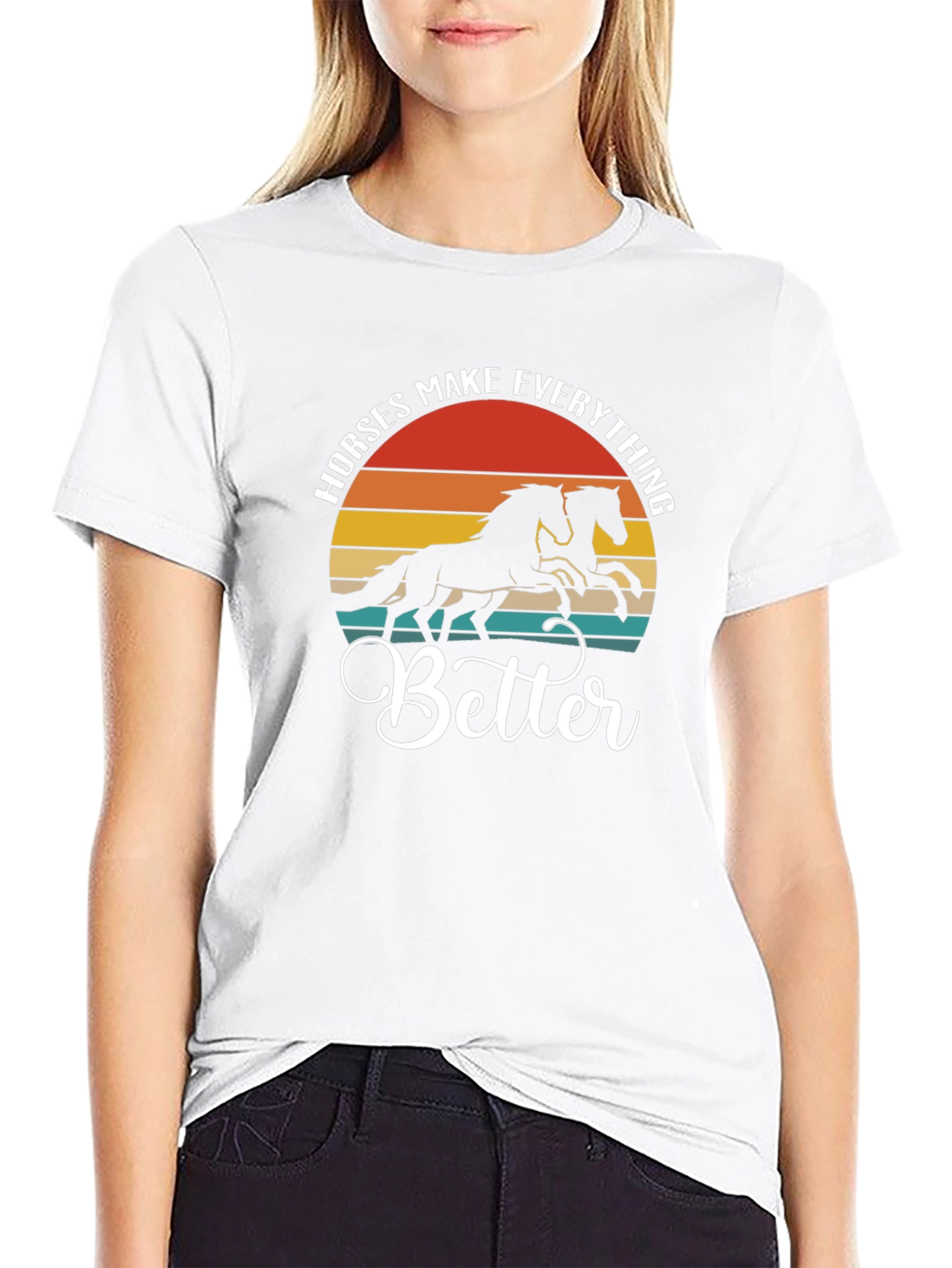 Horses Make Everything Better Black T-Shirt