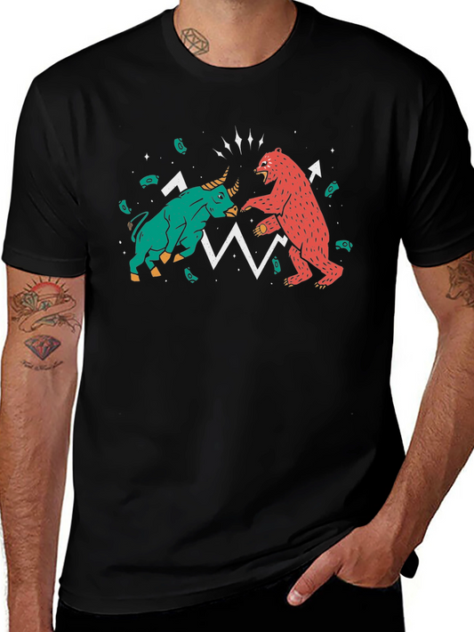 Bull vs Bear Graphic Tee - Stock Market T-Shirt