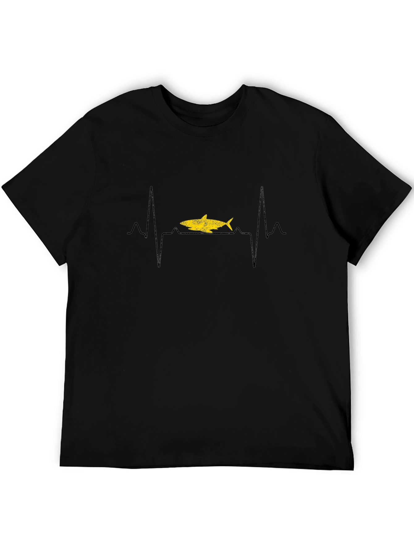 Shark Heartbeat T-Shirt - Black Cotton Tee