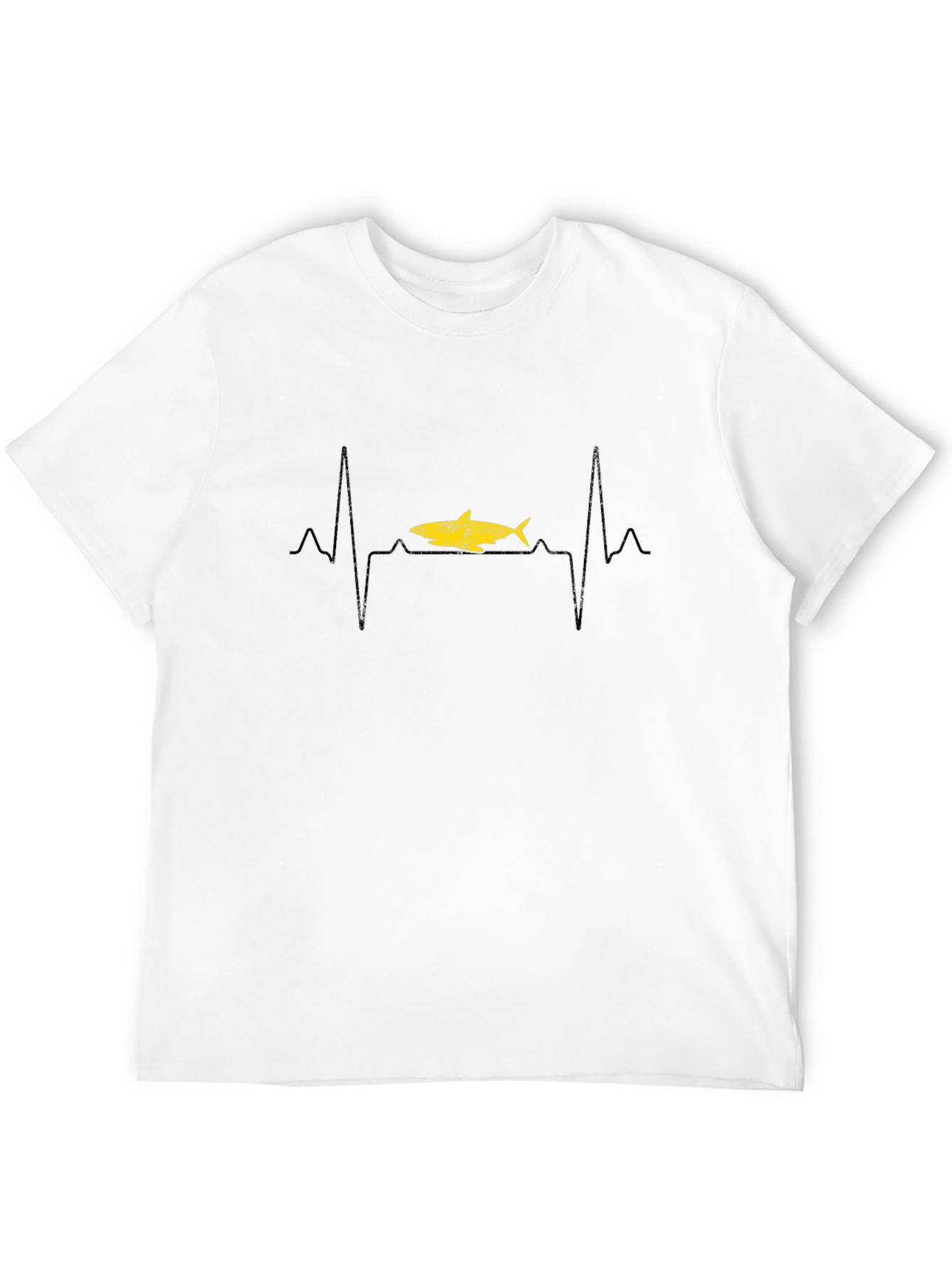Shark Heartbeat T-Shirt - Black Cotton Tee