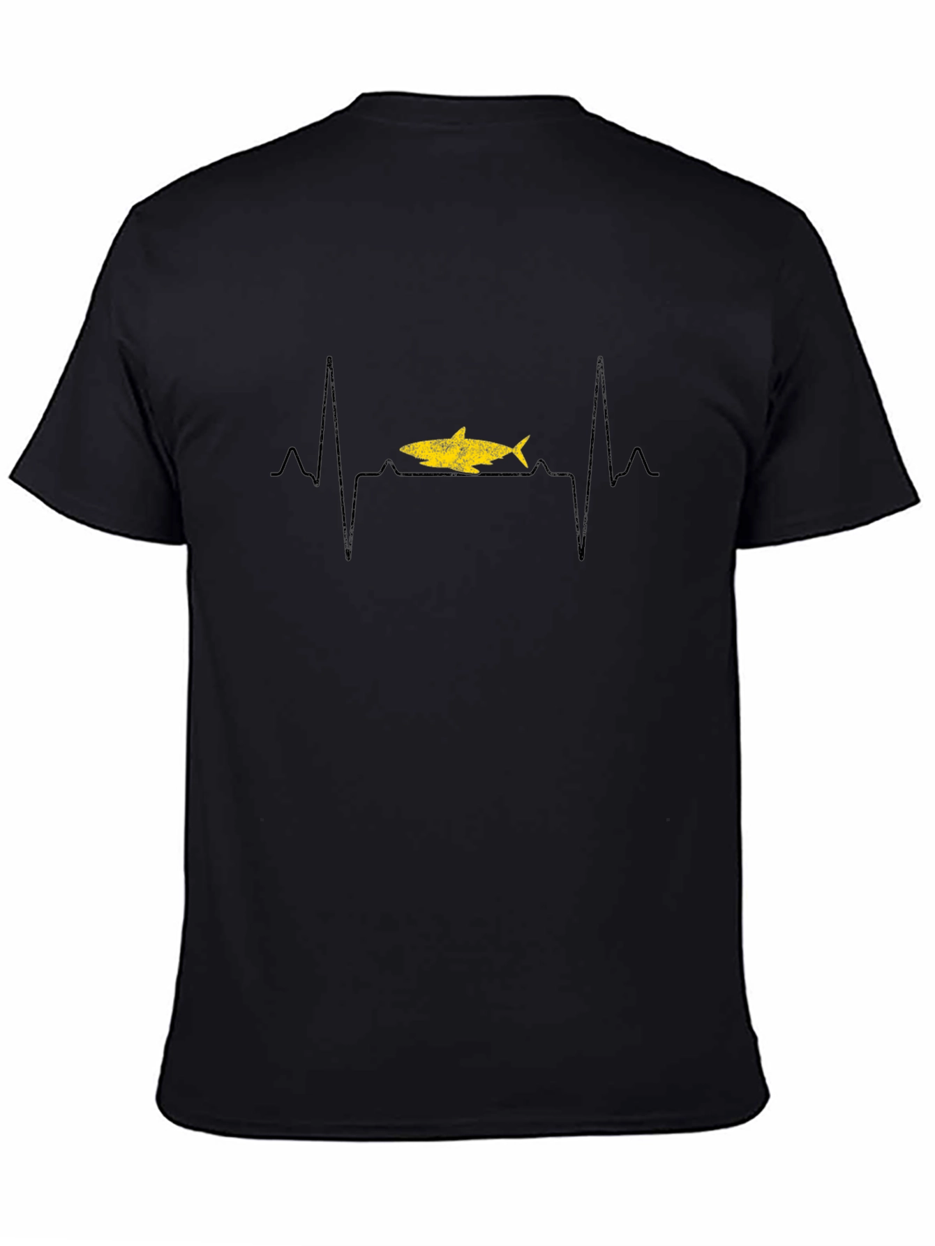 Shark Heartbeat T-Shirt - Black Cotton Tee