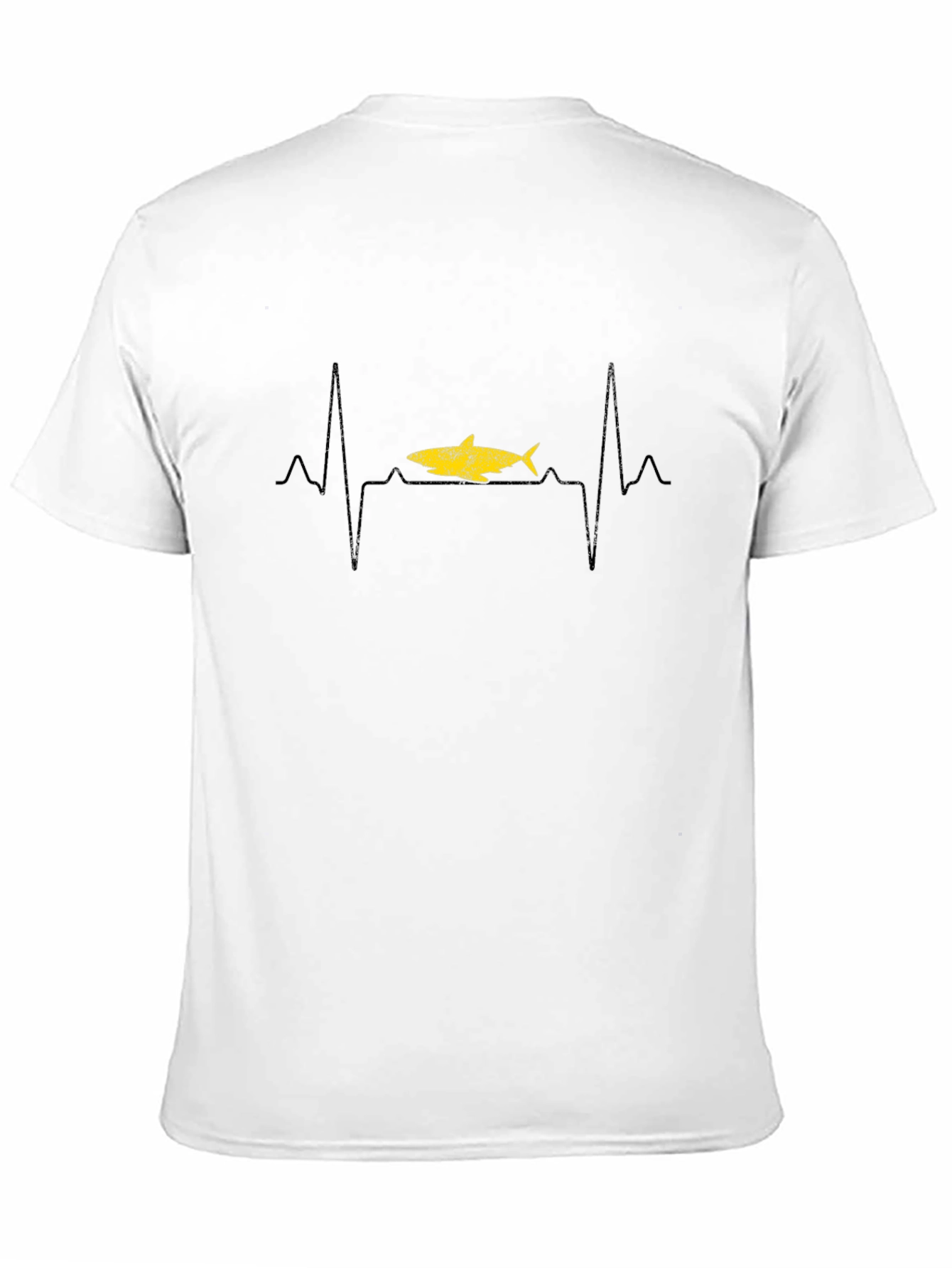 Shark Heartbeat T-Shirt - Black Cotton Tee