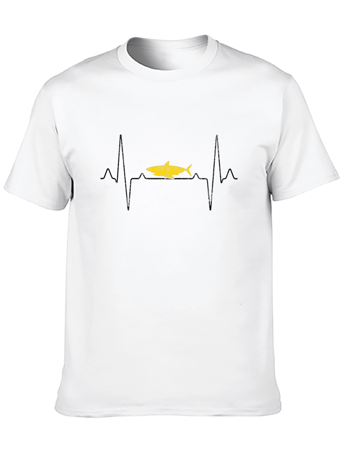Shark Heartbeat T-Shirt - Black Cotton Tee