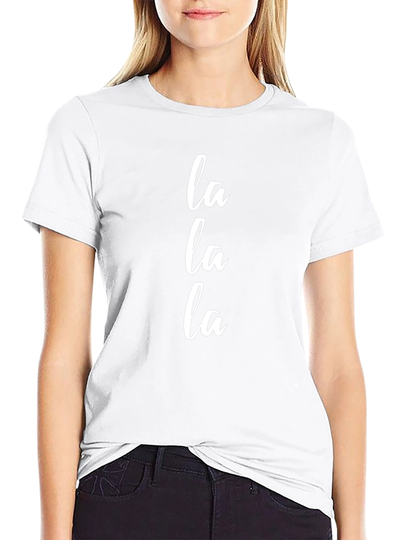 La La La T-Shirt - Casual Black Cotton Tee