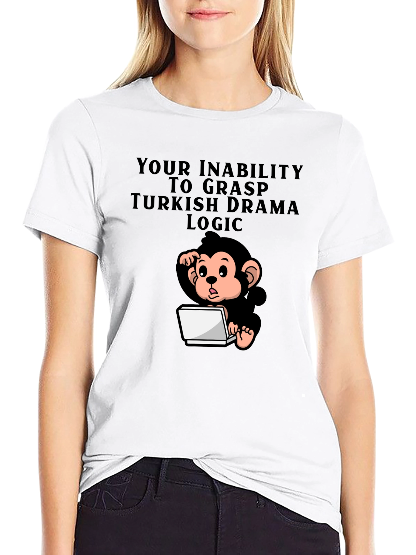 Humorous Monkey Turkish Drama Logic T-Shirt
