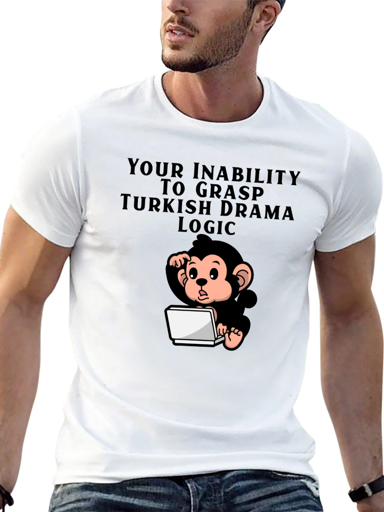 Humorous Monkey Turkish Drama Logic T-Shirt