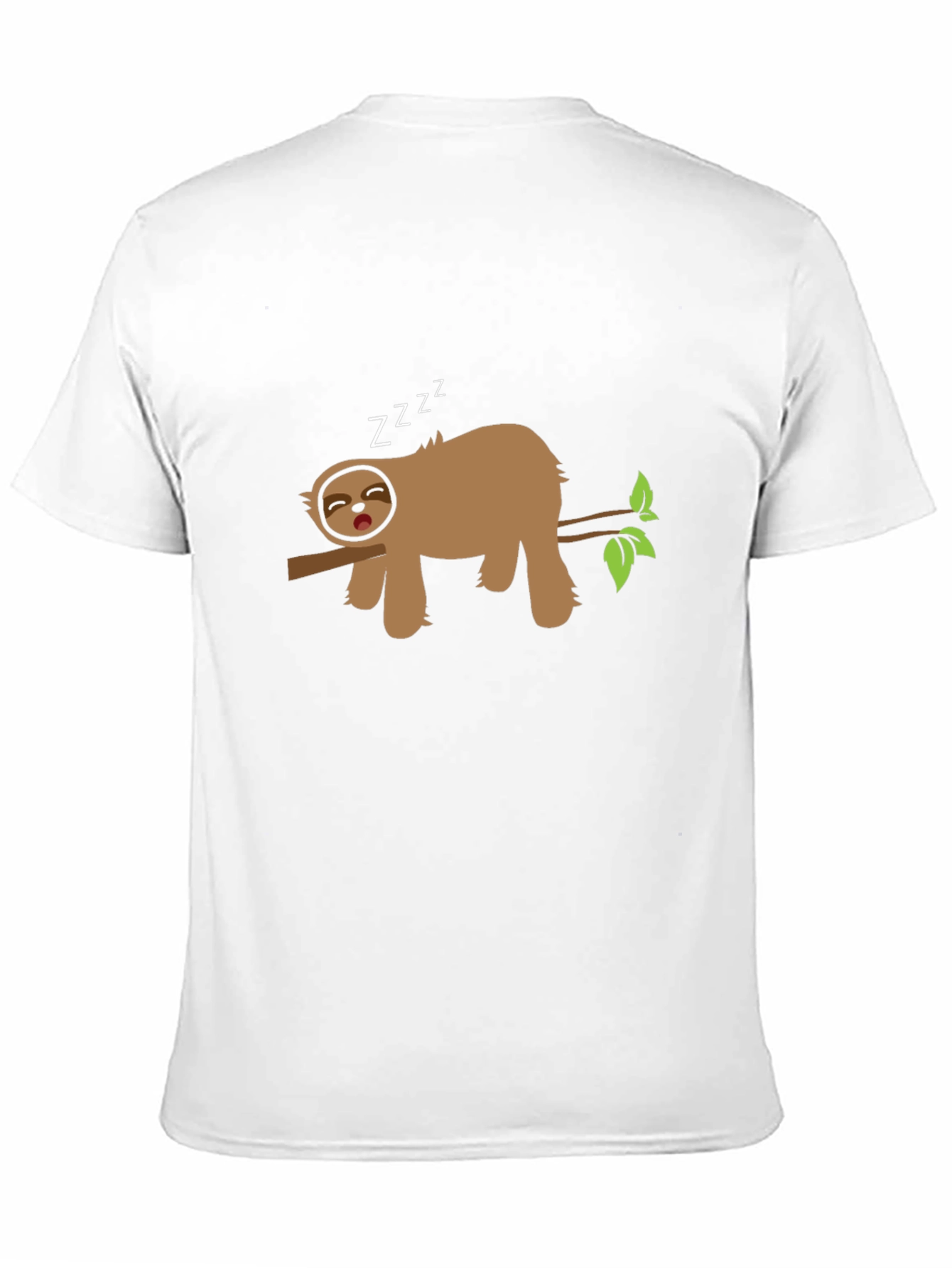 Sleeping Sloth on Branch Black T-Shirt