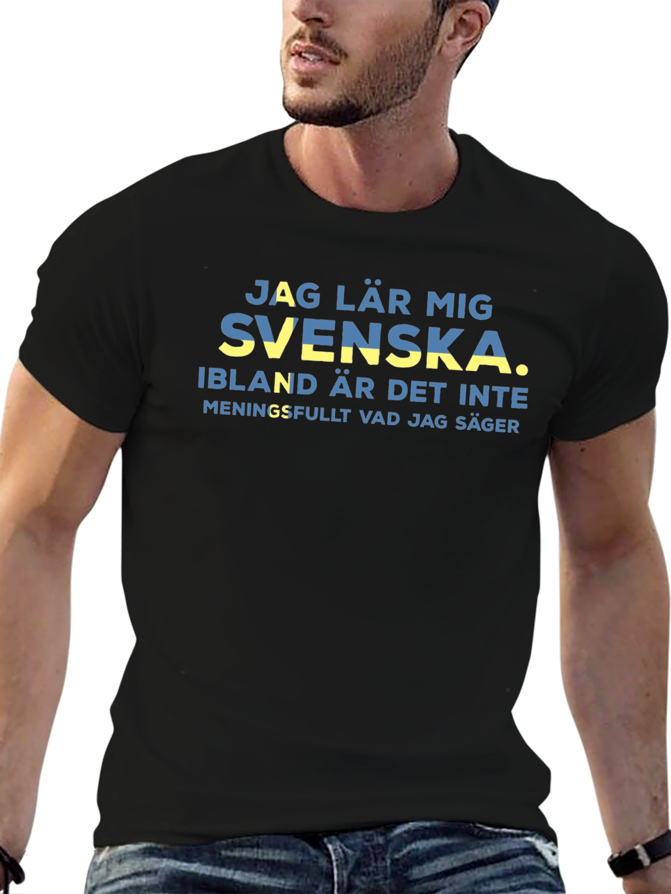 Swedish Learning Black T-Shirt